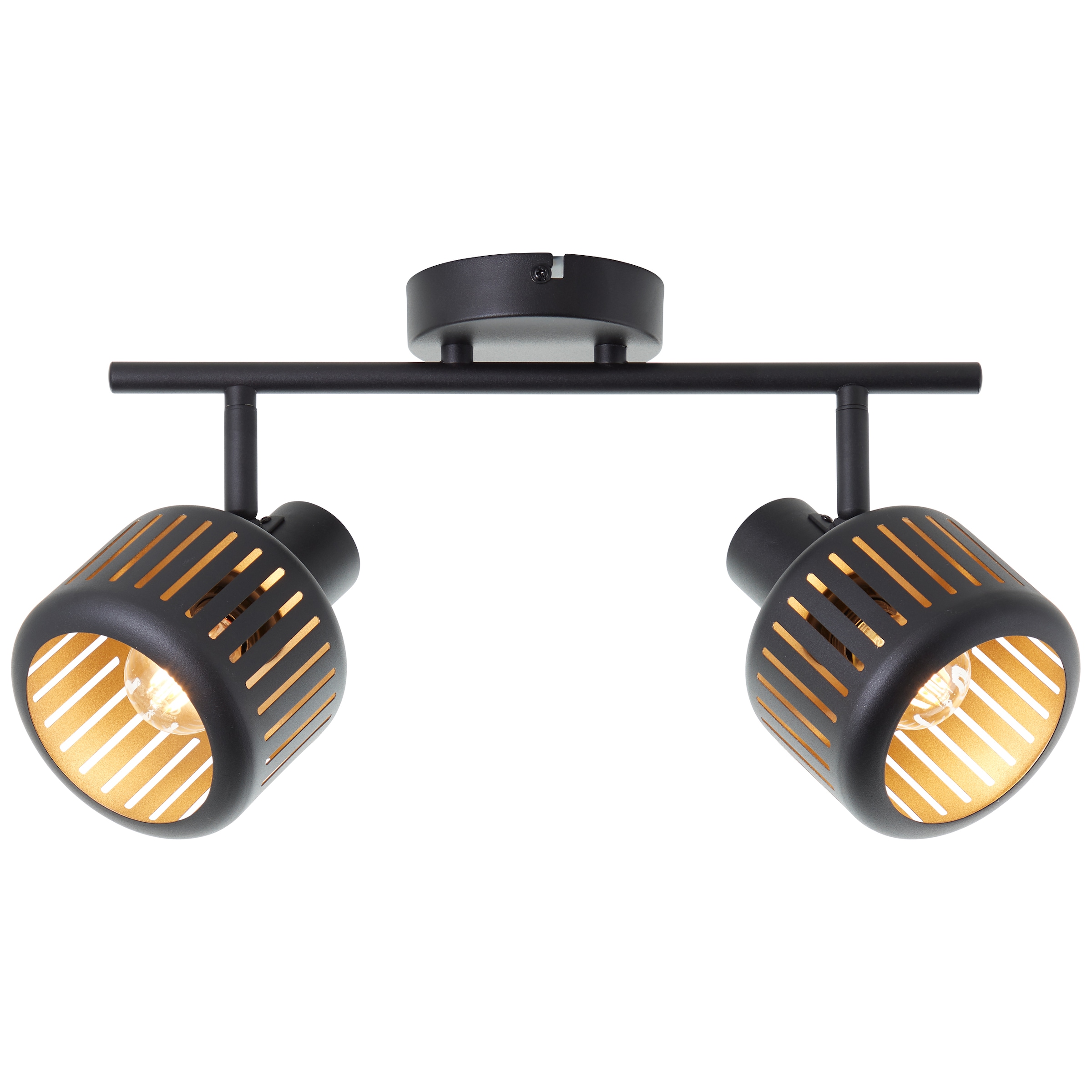 Brilliant Deckenstrahler »Tyas«, 2 flammig, Leuchtmittel E14 | ohne Leuchtmittel, Deckenspot, 23 x 39 x 11 cm, E14, schwenkbar, Aluminium, schwarz/gold