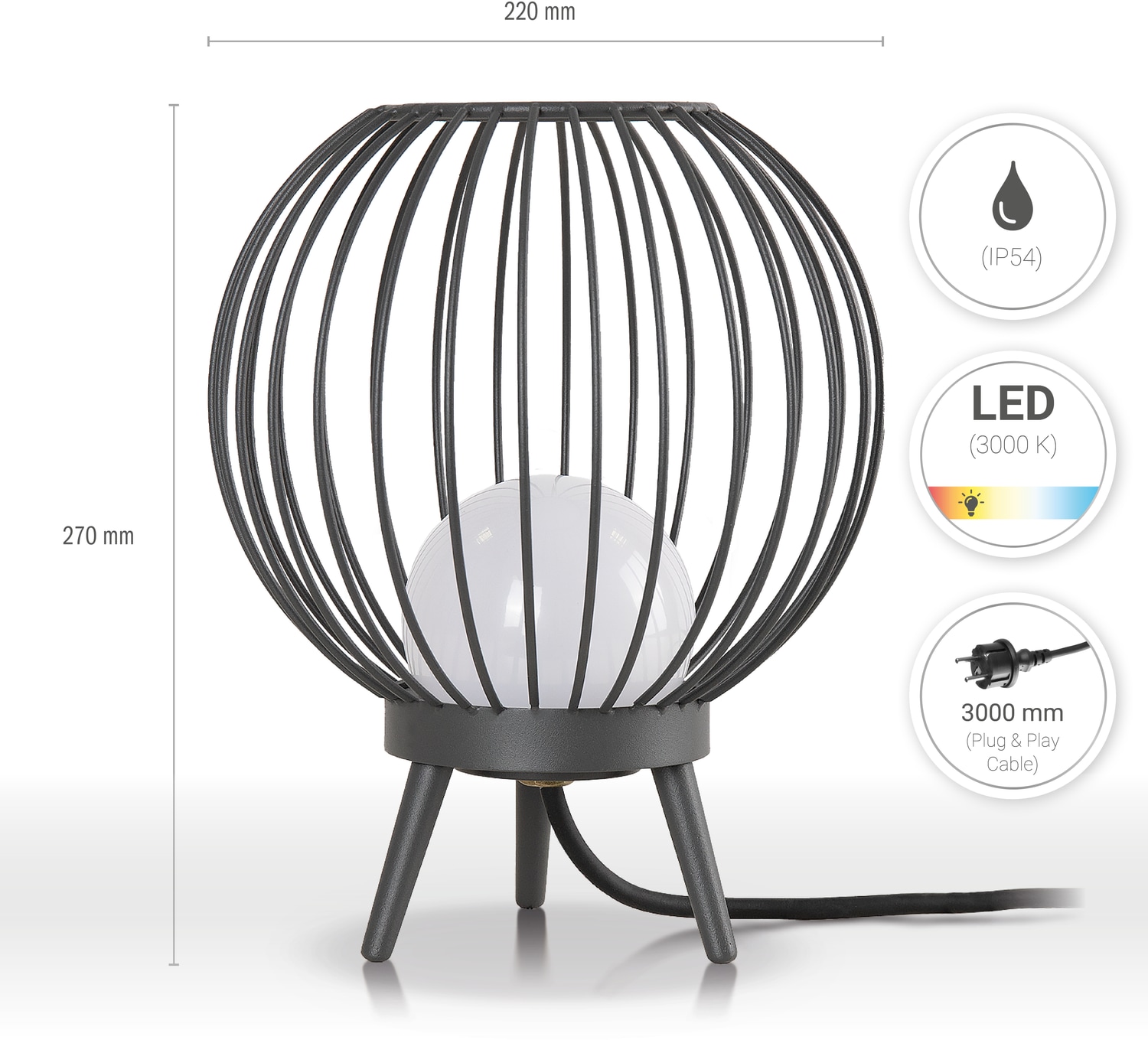 Paco Home Tischleuchte »AUZZURRA«, LED Lampe Vintage In-& Outdoor Lampe  Laternen Garten IP54 3000 K online kaufen | mit 3 Jahren XXL Garantie