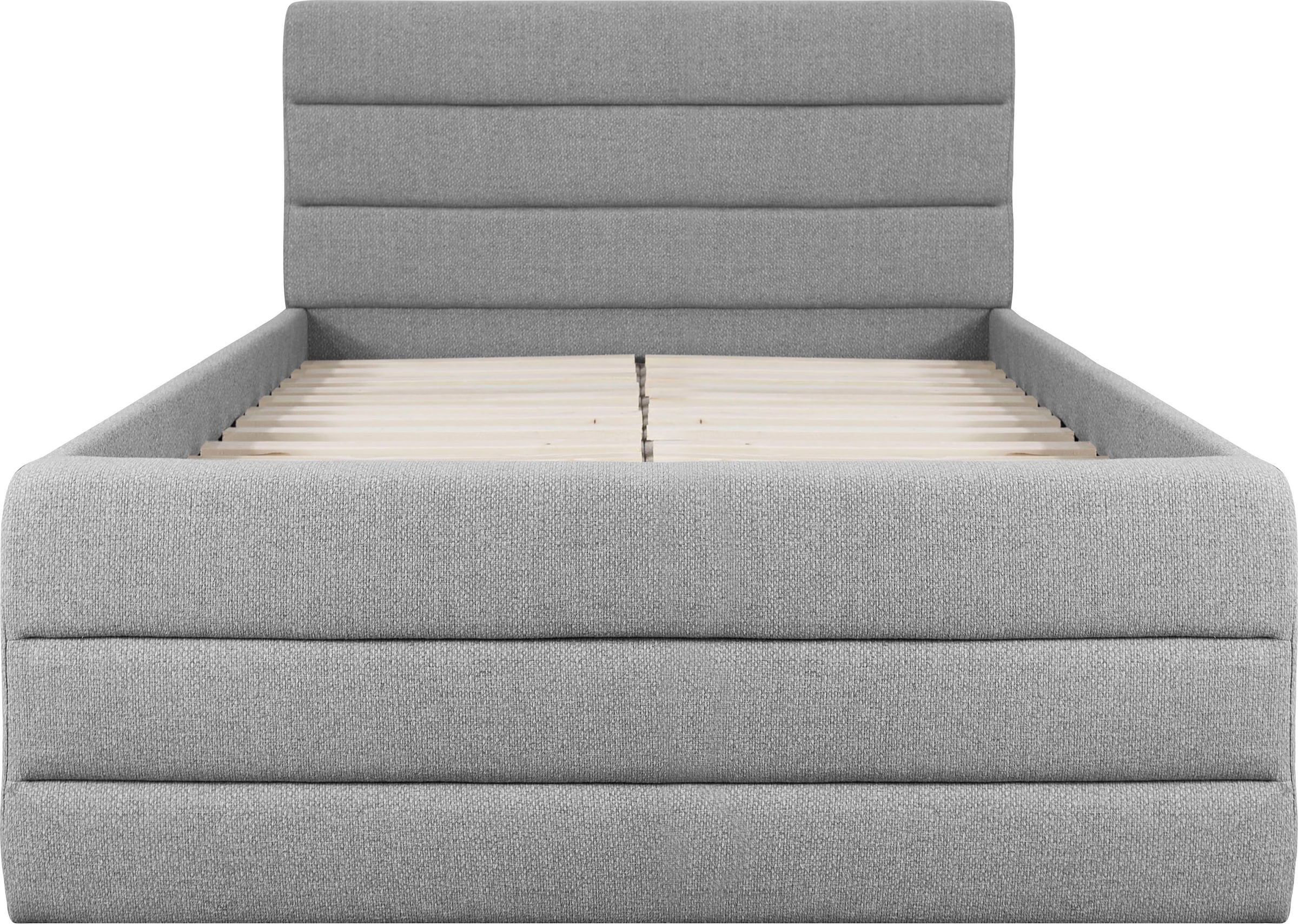 OTTO products Polsterbett »Merrit«, Quernaht im Kopf- und Fußteil, in 5 Breiten, auch in 220 cm Länge