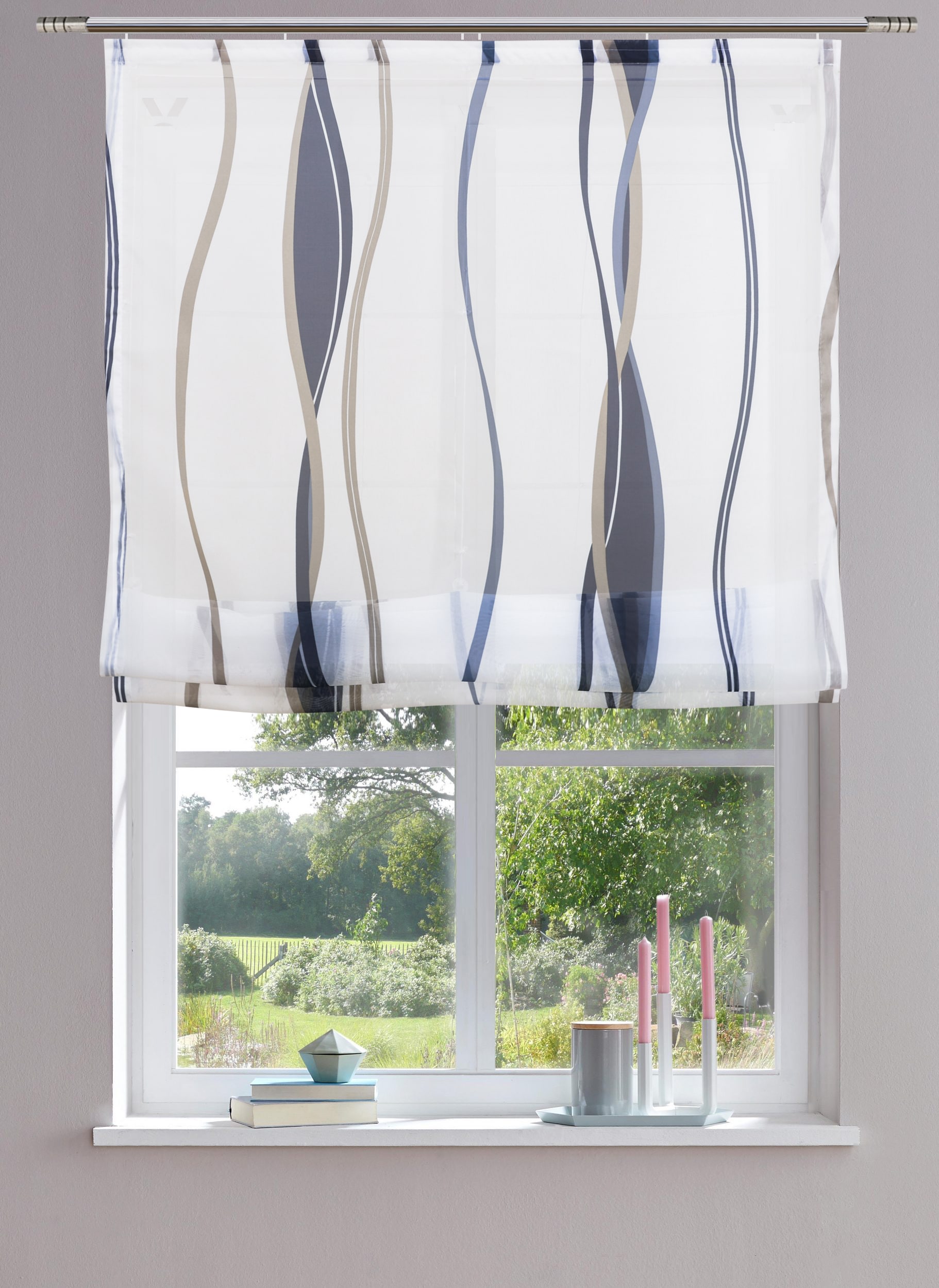OTTO home Raffrollo »Dimona« mit Klettschiene Transparent, Voile, Polyester, Wellen
