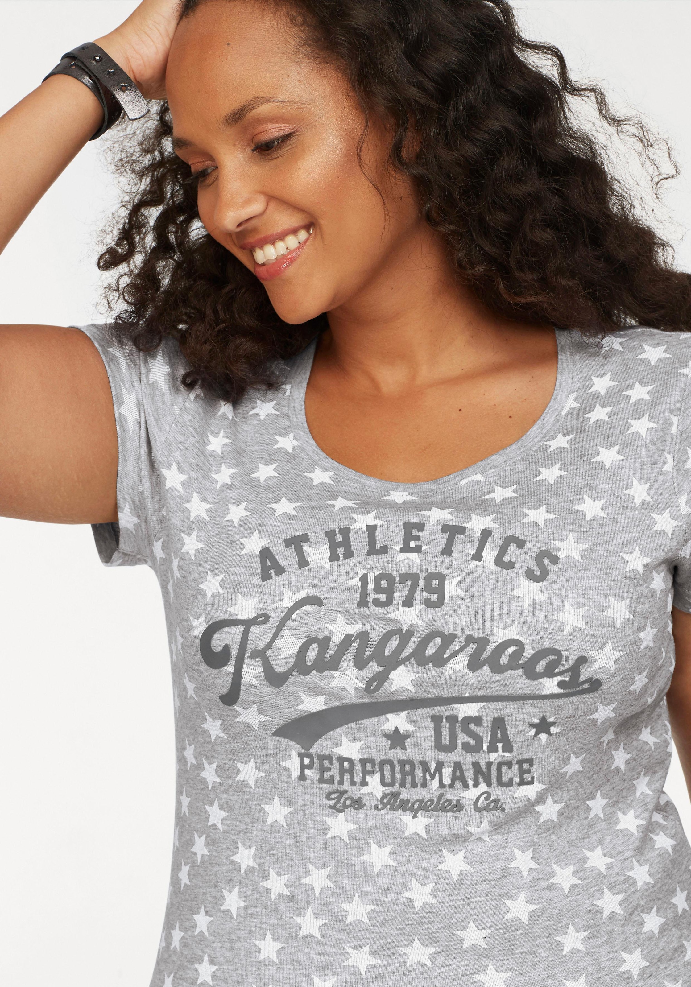 T-Shirt, KangaROOS bedruckt bei Sternen mit ♕