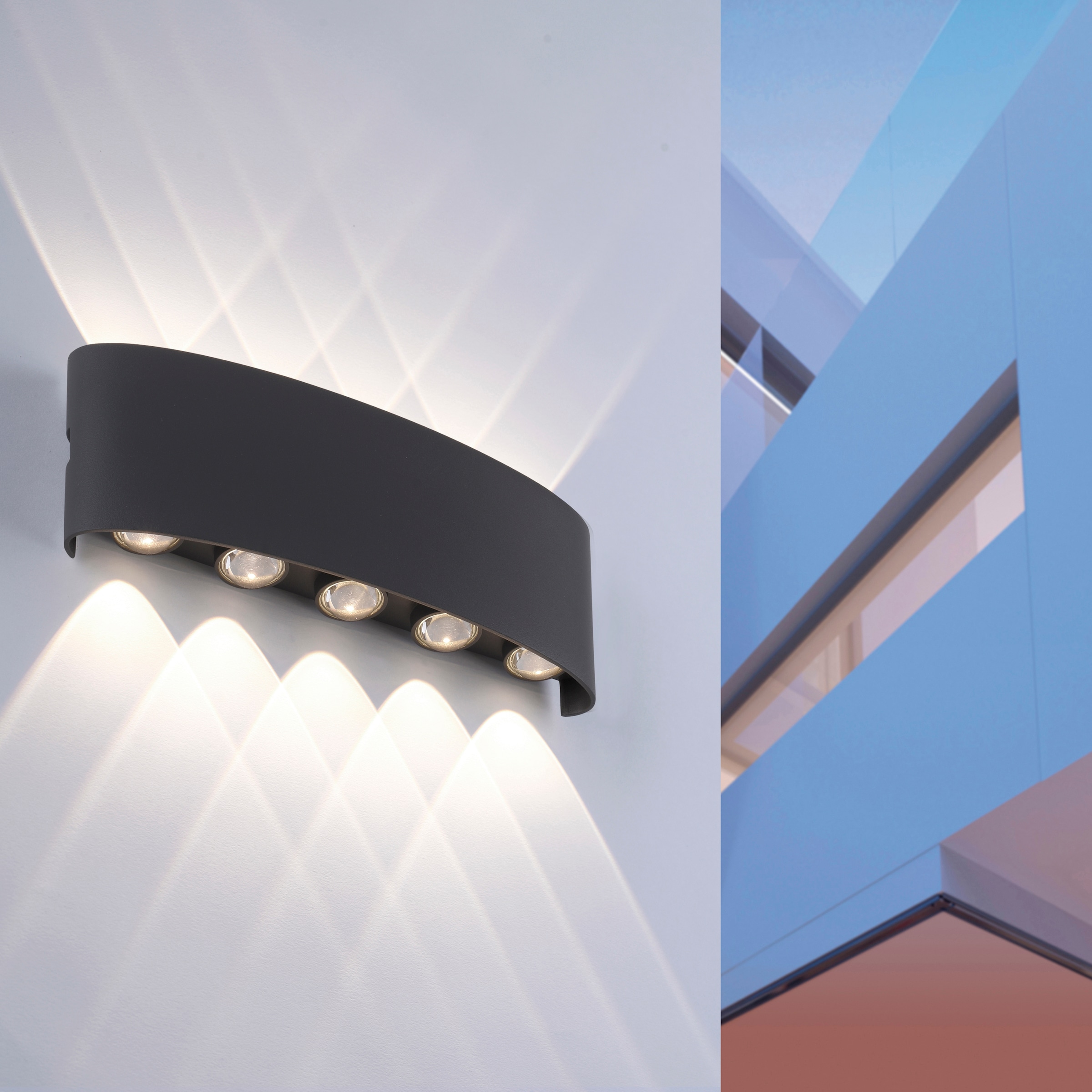 Paul Neuhaus Außen-Wandleuchte »CARLO«, 10 flammig, Leuchtmittel LED-Board | LED fest integriert, Schutzart IP 54, Für Außen- und Innenbereich