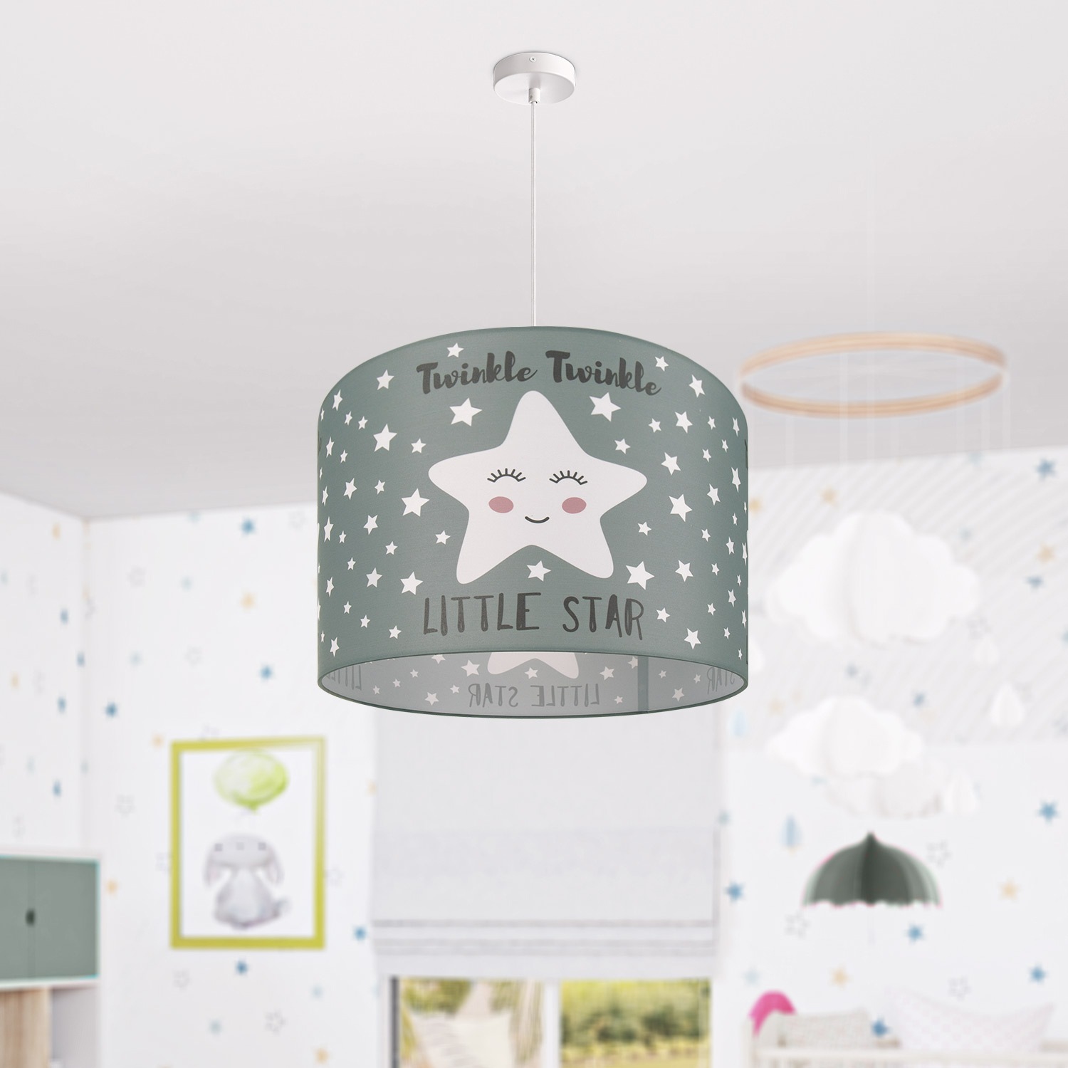 Paco Home Pendelleuchte »Aleyna 105« E27 Kinderlampe Deckenlampe LED  Kinderzimmer Sternen Motiv E27