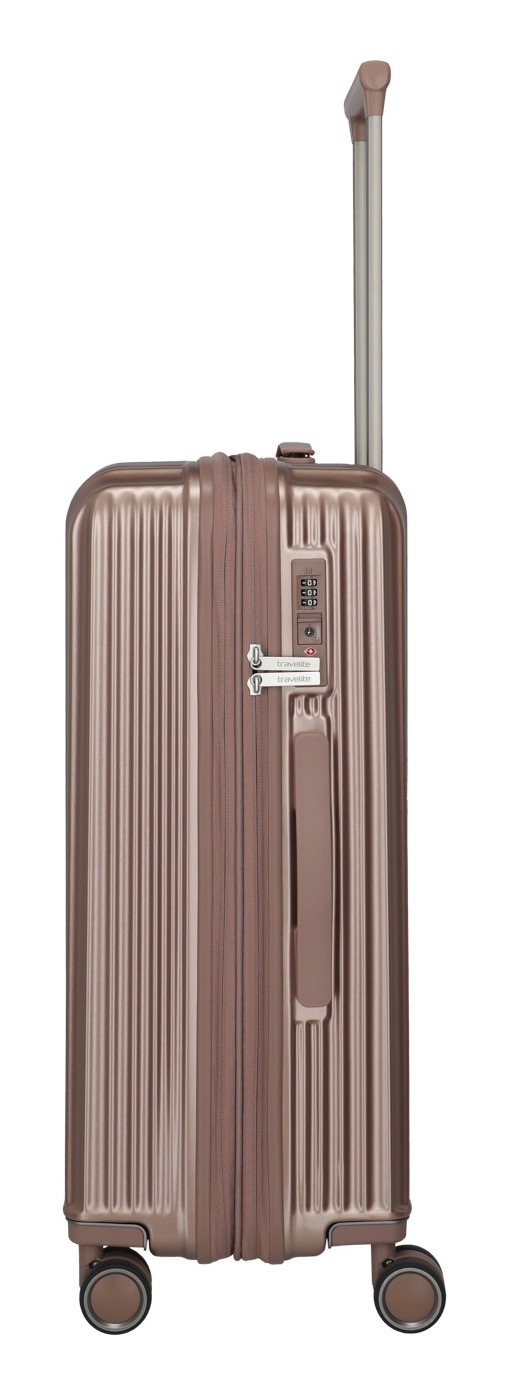travelite Hartschalen-Trolley »PAROS Reisekoffer Hartschale« 63 l 4 Rollen Kreuzspanngurten – robustes ABS-Reisegepäck