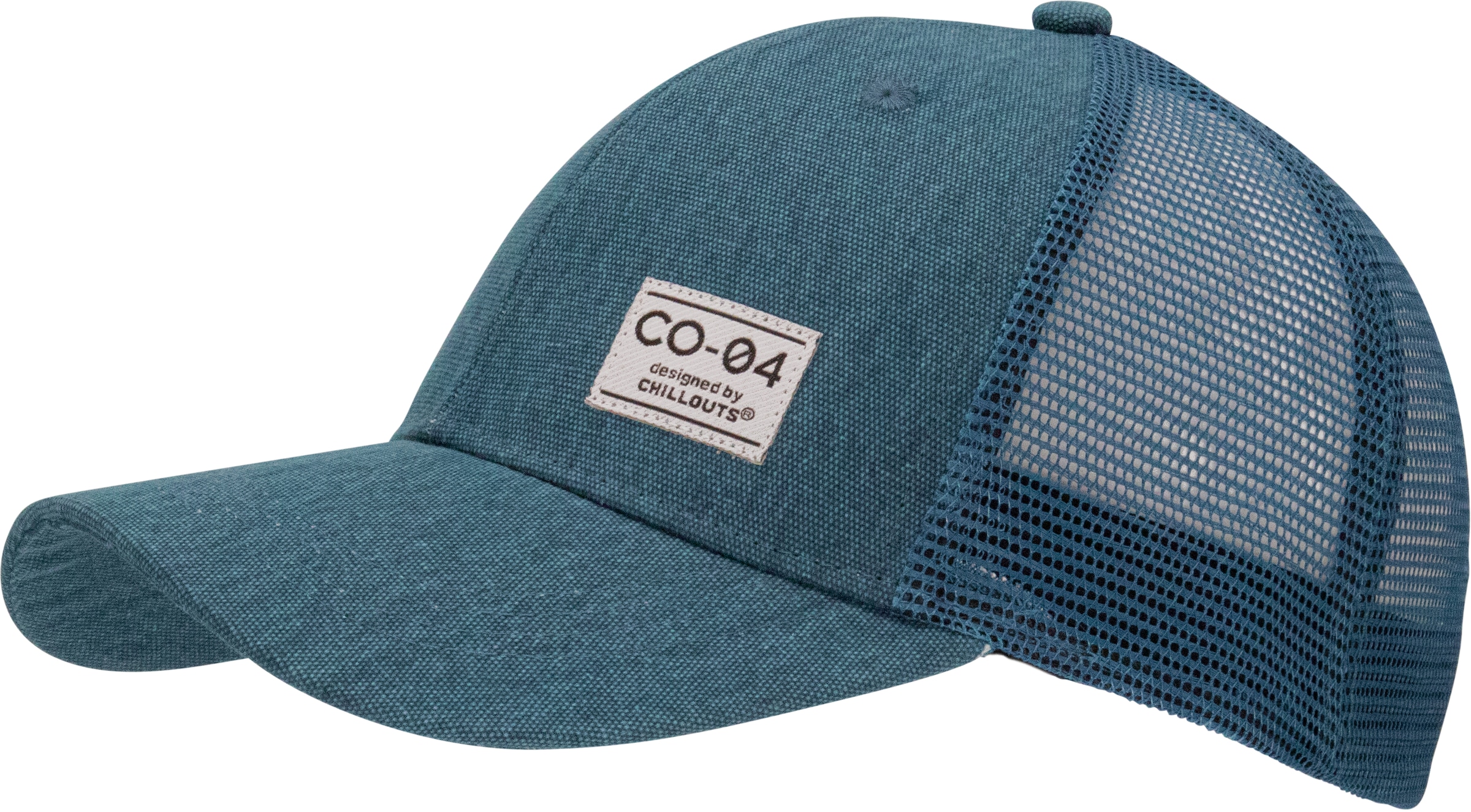 chillouts, Damen, Baseball Cap »Denver Hat« mit luftdurchlässigem Netzrücken & stylischem Logo-Patch, blau, blau, Klassische Baseball Cap in Trucker-