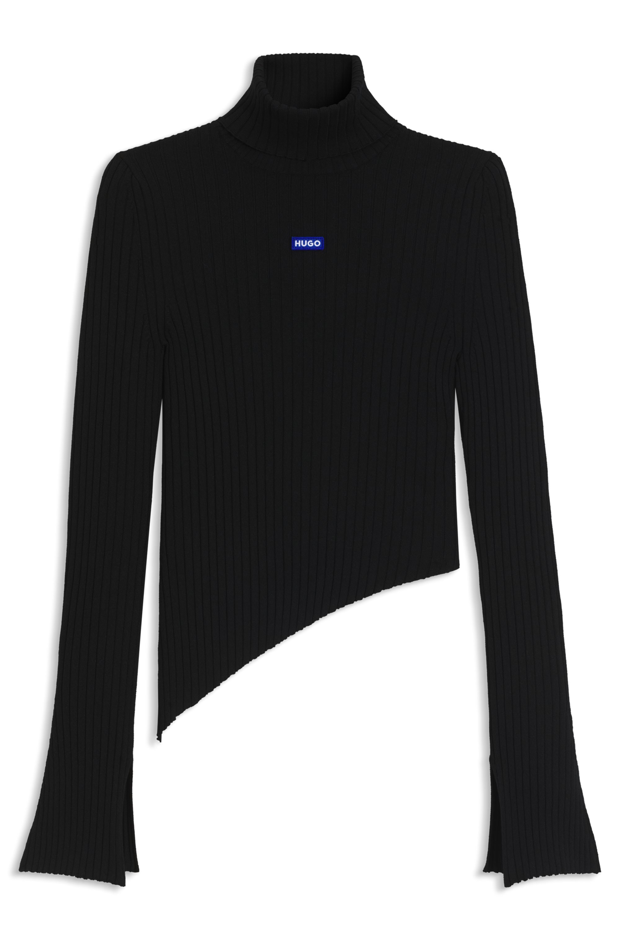 HUGO Blue Rollkragenpullover »Somyna«, Slim Fit, mit asymmetrischem Saum