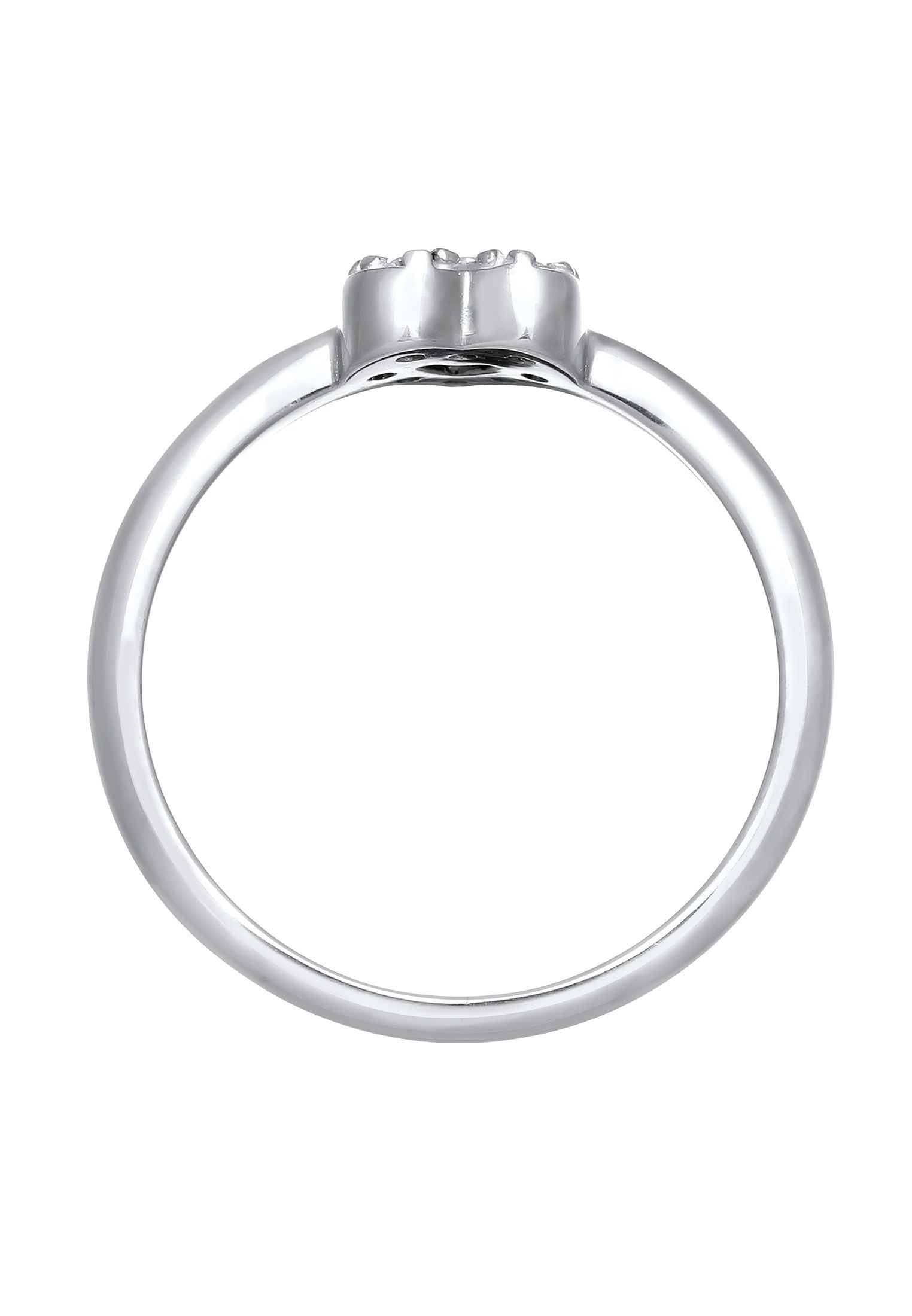 Elli Silberring »Ring mit Herz Zirkonia Steinen Verlobungsring 925 Silber«
