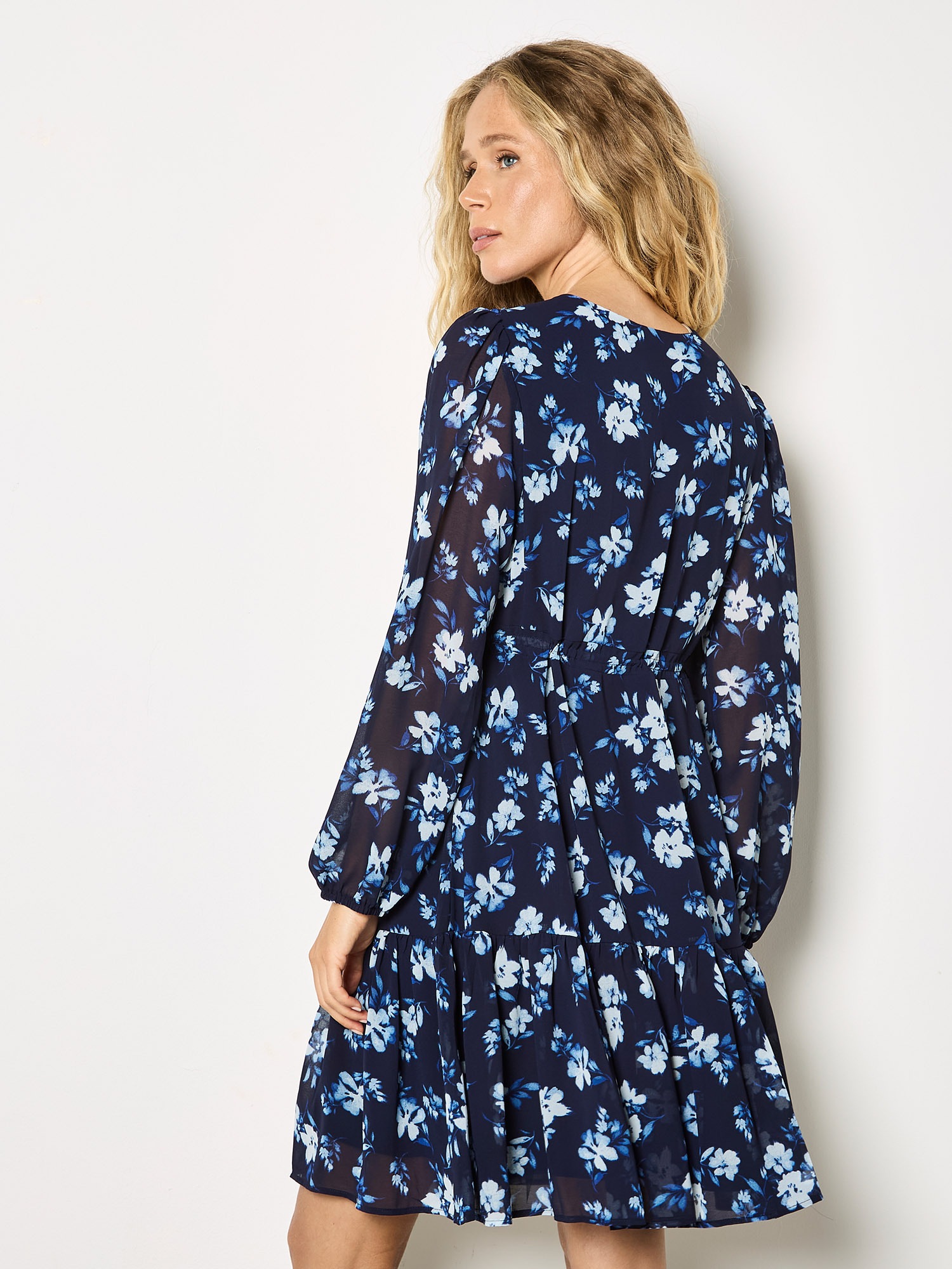 Apricot Druckkleid »Minikleid aus Chiffon« mit Blumenprint
