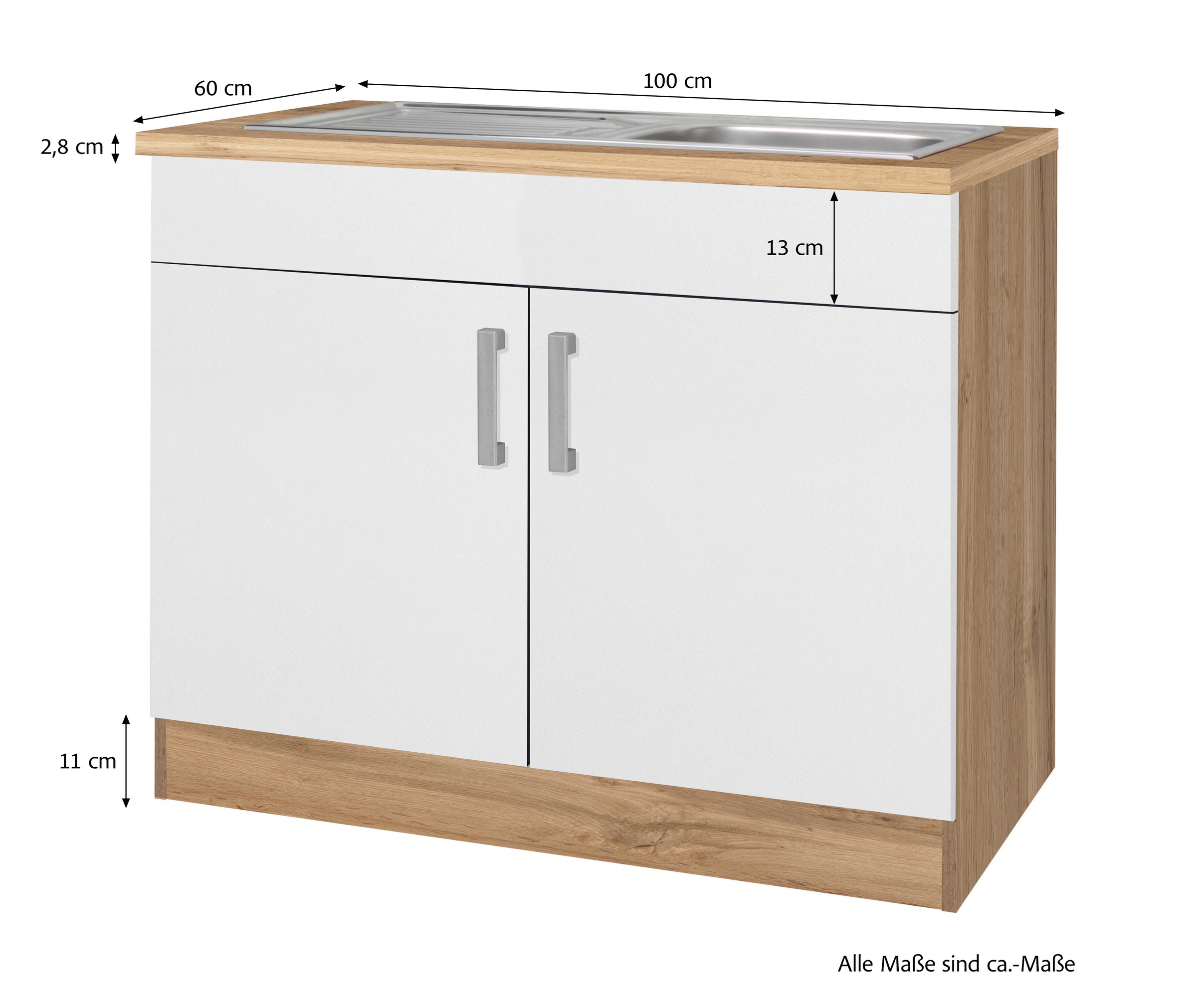 KOCHSTATION Spülenschrank »KS-Toronto, Breite 100 cm«