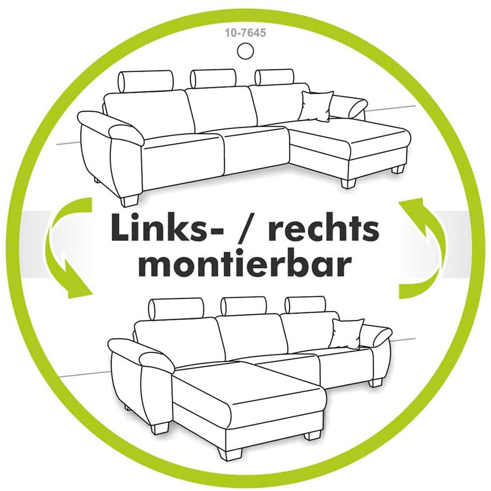 Jockenhöfer Gruppe Ecksofa »Saalbach, L-Form, Breite 261cm«, inkl. Bettfunktion & Bettkasten, Ottomane links/rechts montierbar