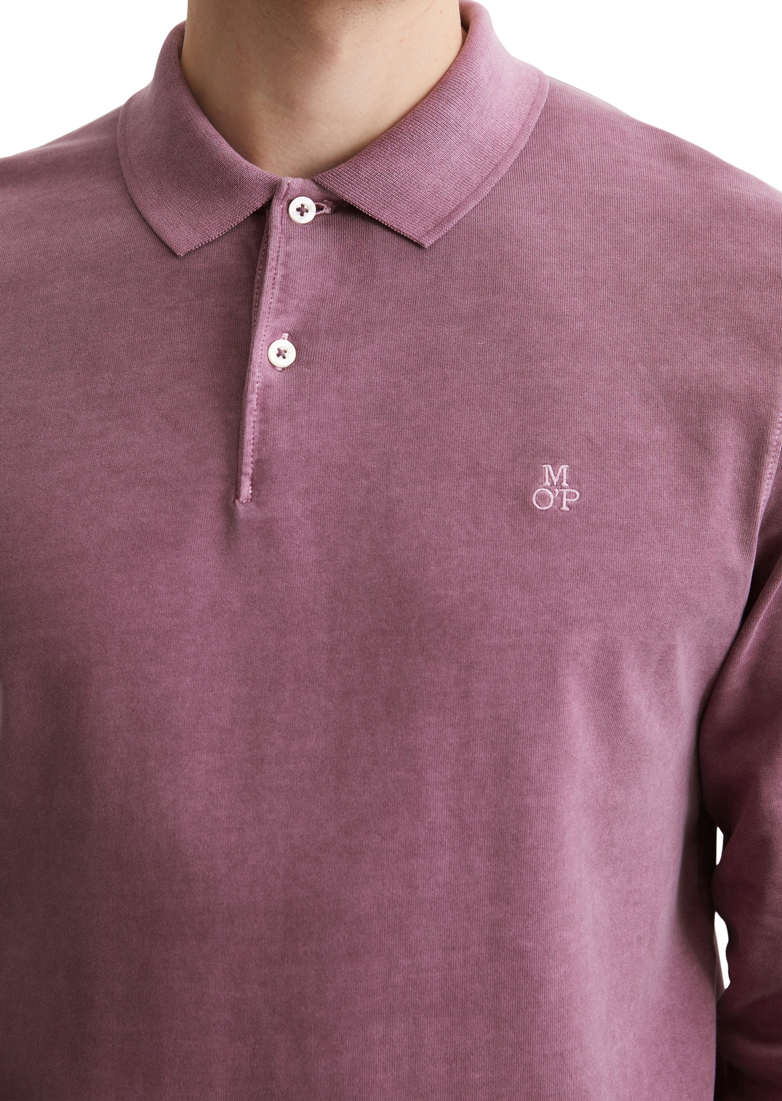 Marc O'Polo Langarm-Poloshirt, im Washed-Look