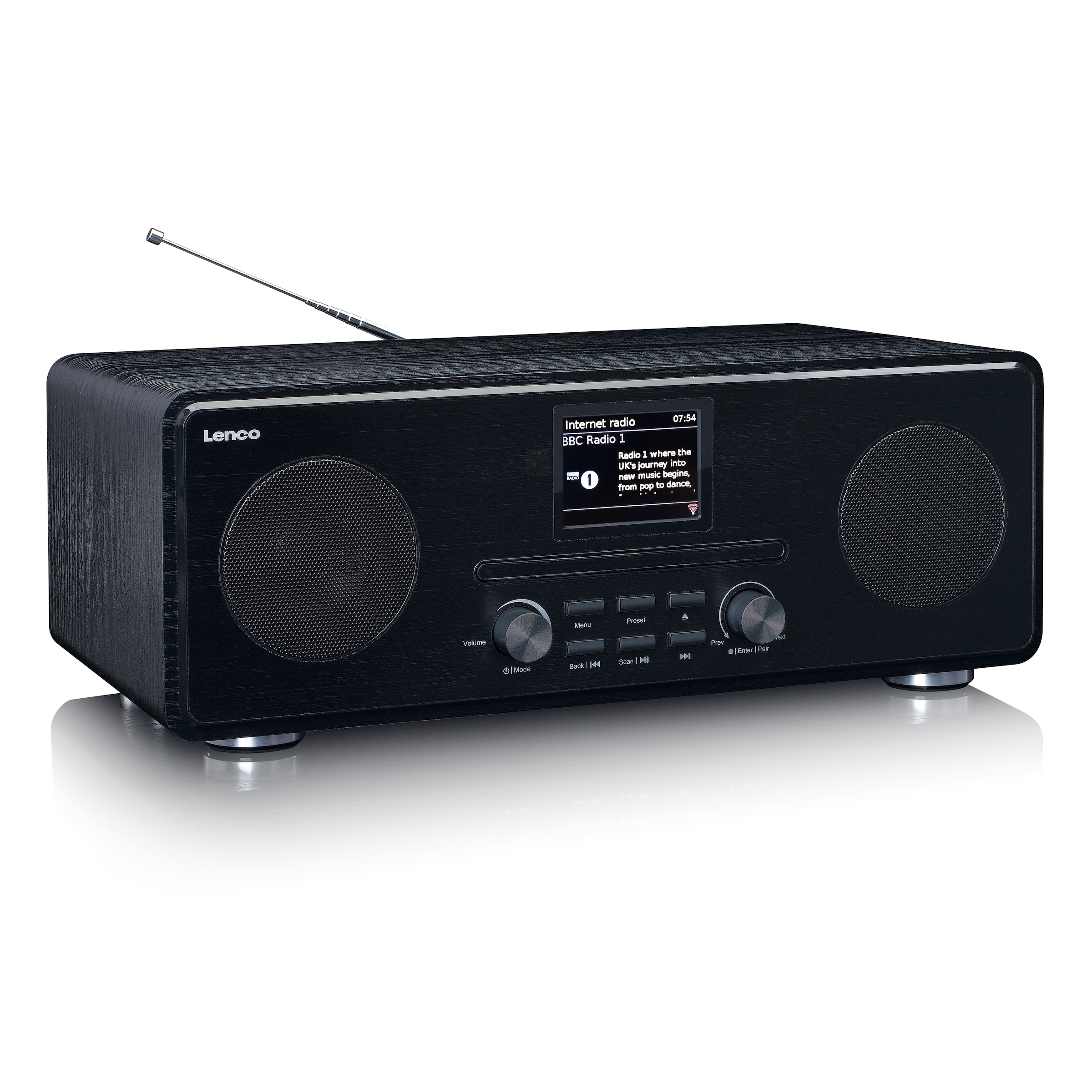 Lenco Internet-Radio »DIR-261BK« (Bluetooth | WLAN Digitalradio (DAB+) | FM-Tuner | Internetradio 20 W) mit DAB+/FM, CD/MP3, 2,8" Farbdisplay