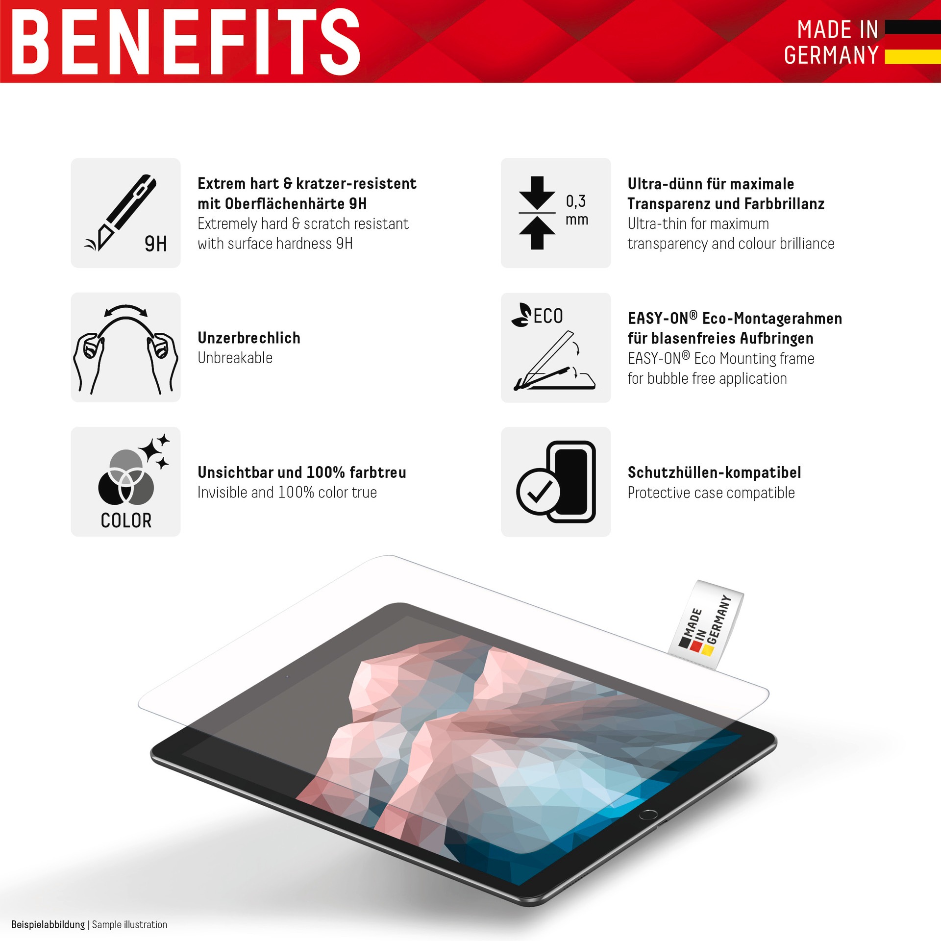 Displex Displayschutzglas »Tablet Glass iPad 10,9 (10. Gen., 2022)«, für Apple iPad 10,9" (10. Gen., 2022)-Apple iPad 11" (2025)
