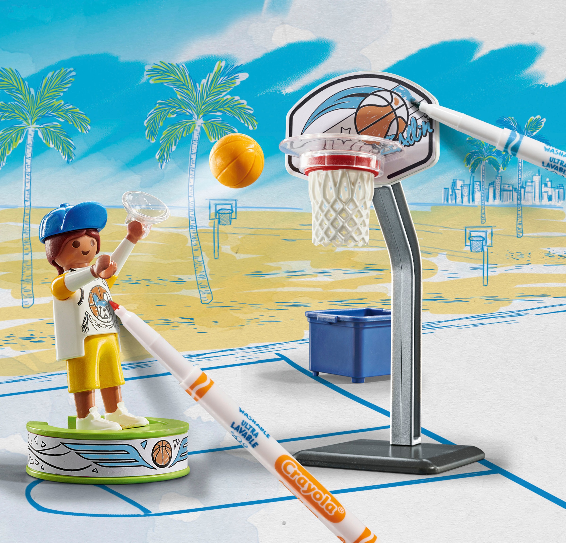 Playmobil® Konstruktions-Spielset »Skater mit Basketball (71516), Color«, (15 St.), Made in Europe