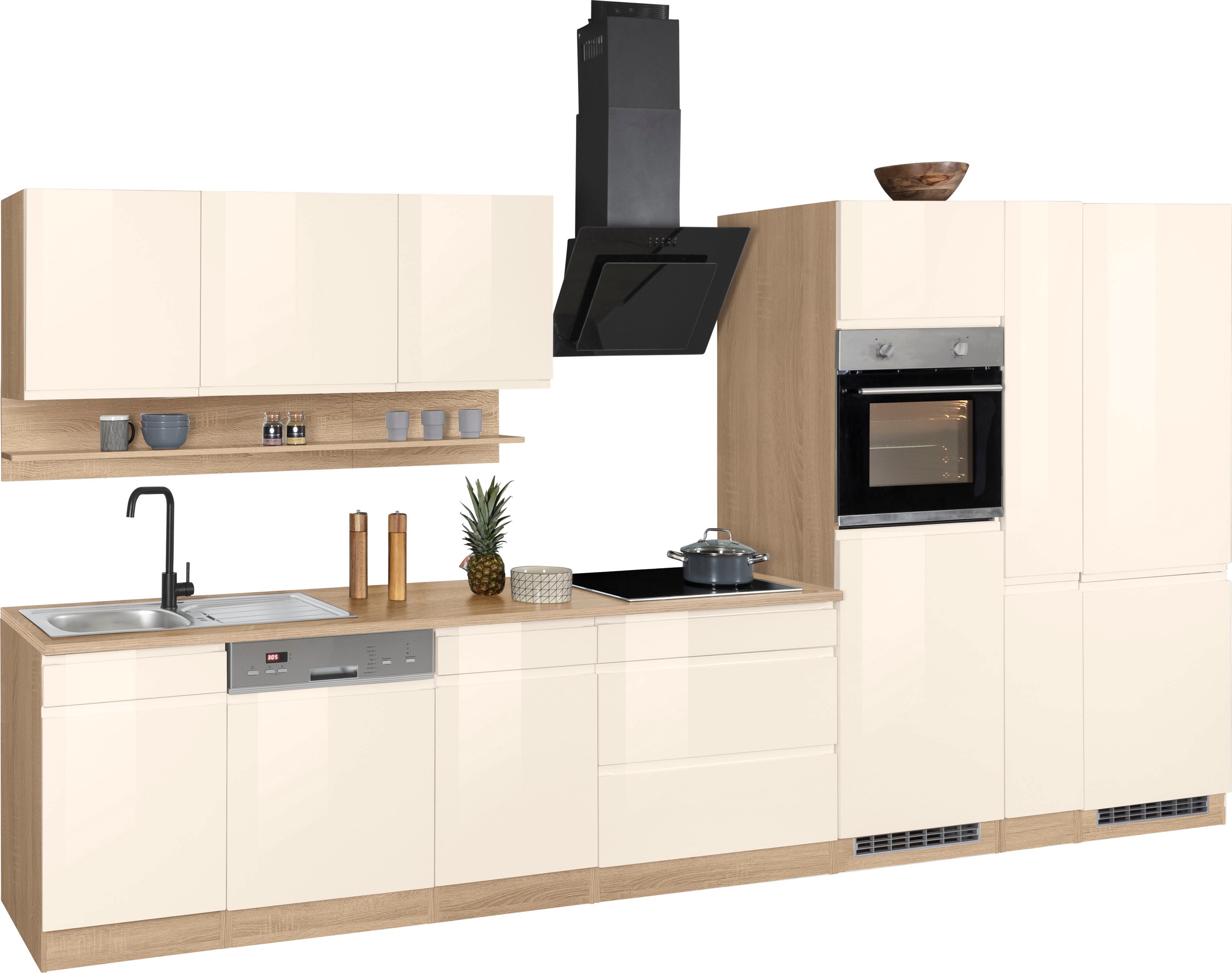 KOCHSTATION Küchenzeile »KS-Virginia« Breite 390 cm, ohne E-Geräte