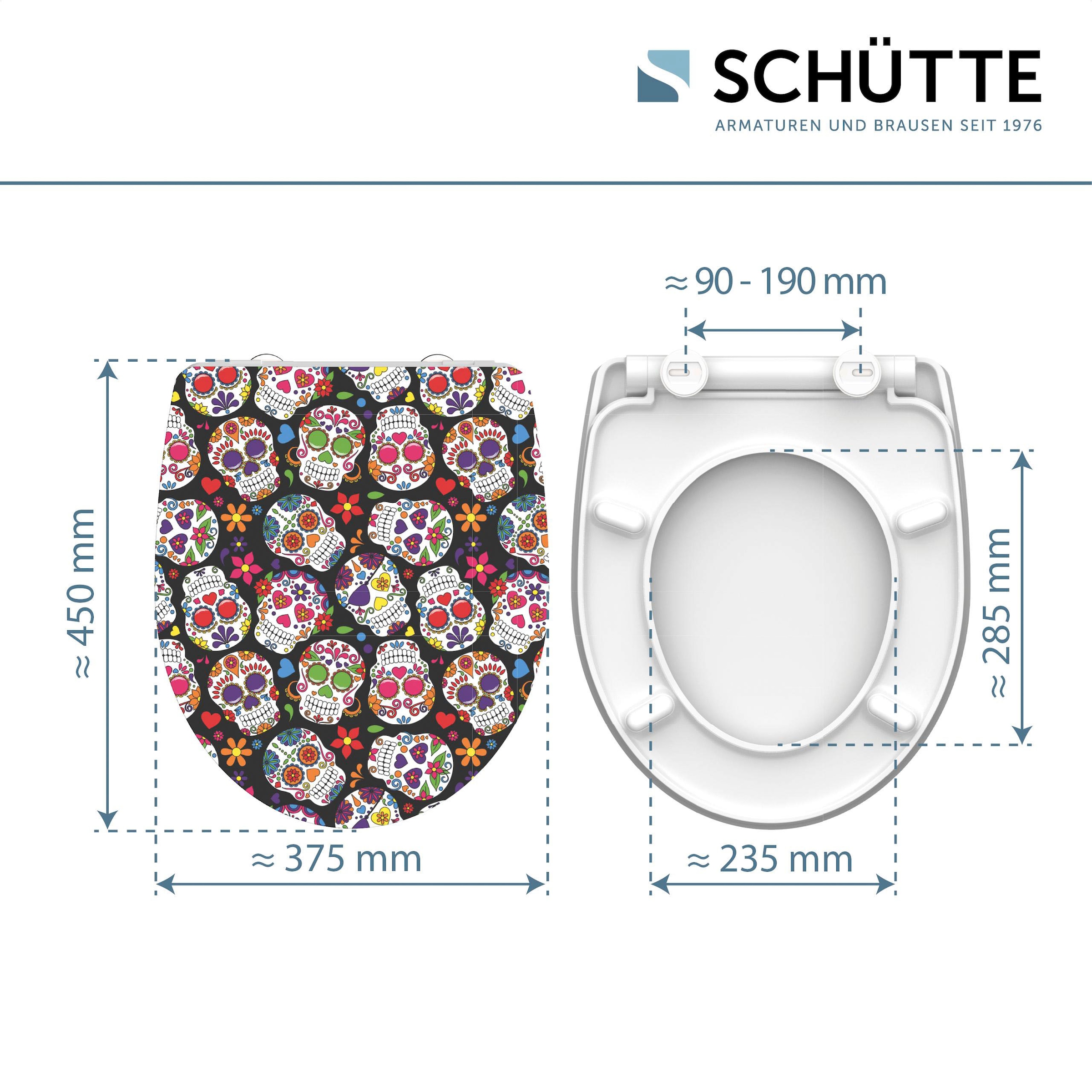 Schütte WC-Sitz »Crazy Skull«, Duroplast,mit Absenkautomatik und Schnellverschluss, High Gloss