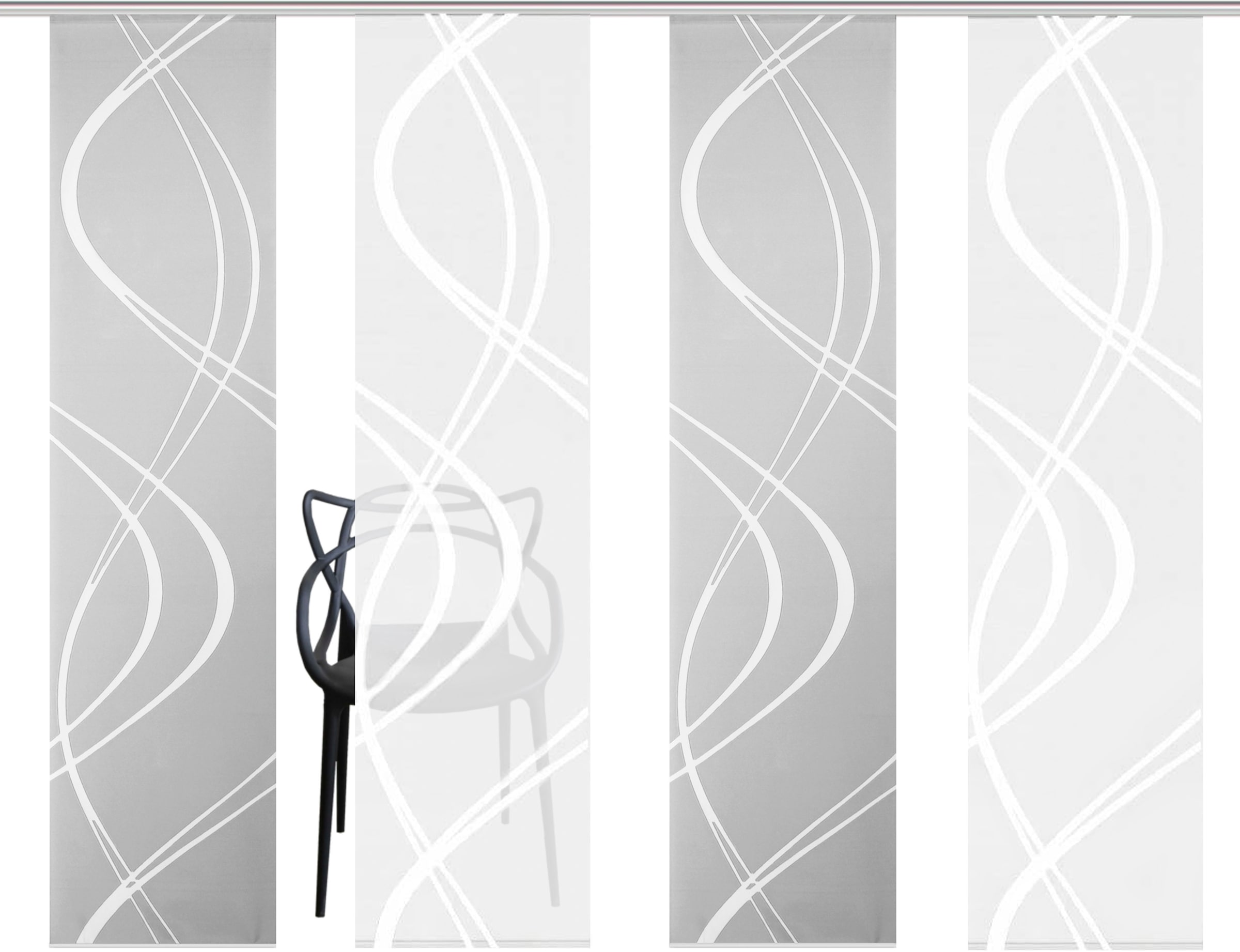 HOME WOHNIDEEN Schiebegardine »TIBERIO 4er SET«, (4 St.), Schiebegardine 4er SET TIBERIO