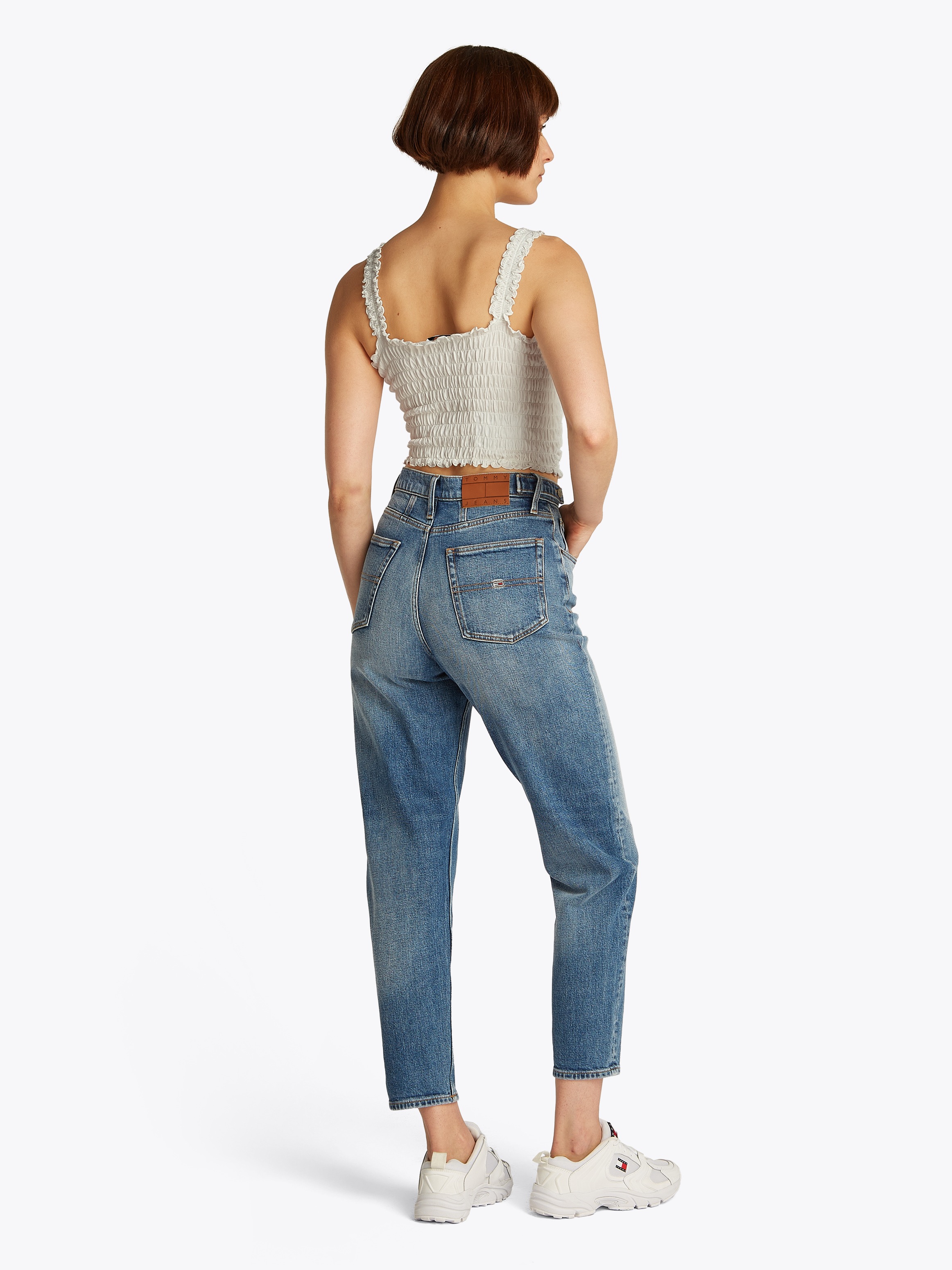 Tommy Jeans Smoktop »TJW SMOCK VARSITY BRALETTE«, in Smok-Optik