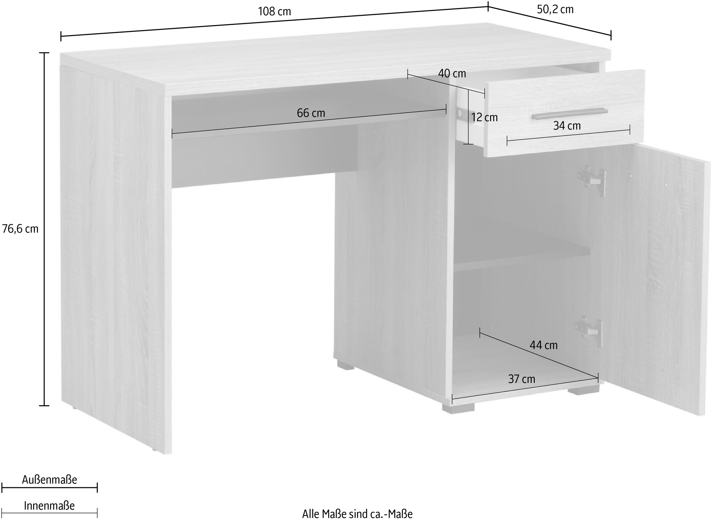 INOSIGN Schreibtisch »Tales«, platzsparend mit Stauraum, ideal für das Home Office
