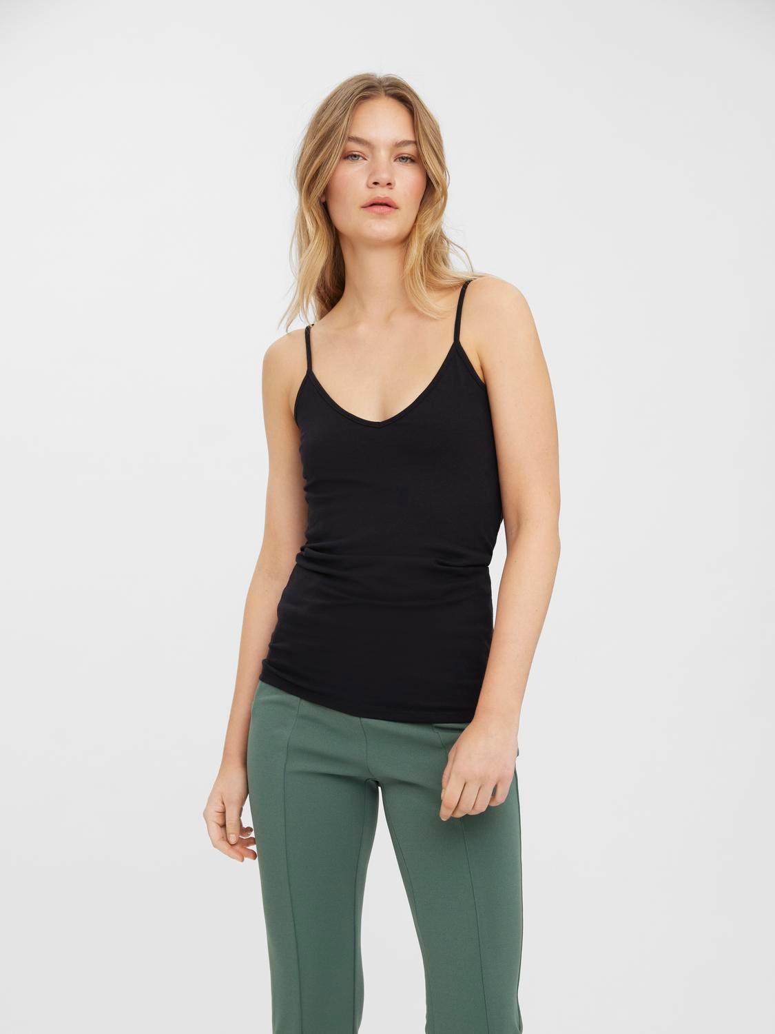 Vero Moda Spaghettitop »VMMAXI MY SOFT V SINGLET 2PACK« 2er-Pack, 2 Baumwollmischung, slim fit