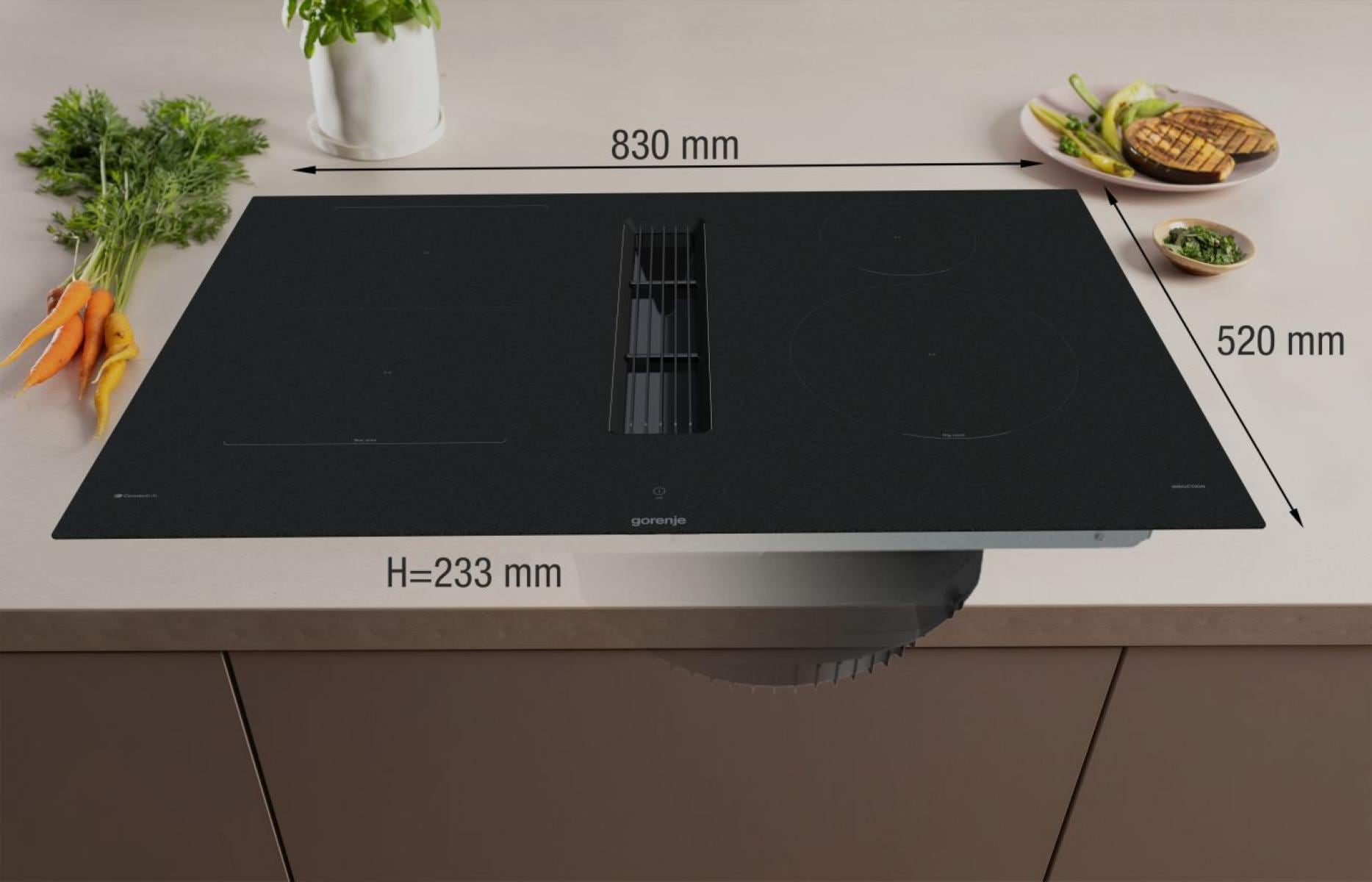 GORENJE Kochfeld mit Dunstabzug »GEH8433BSRWF« InfiniteMatt - kratzresistente, matte Kochfeldoberfläche