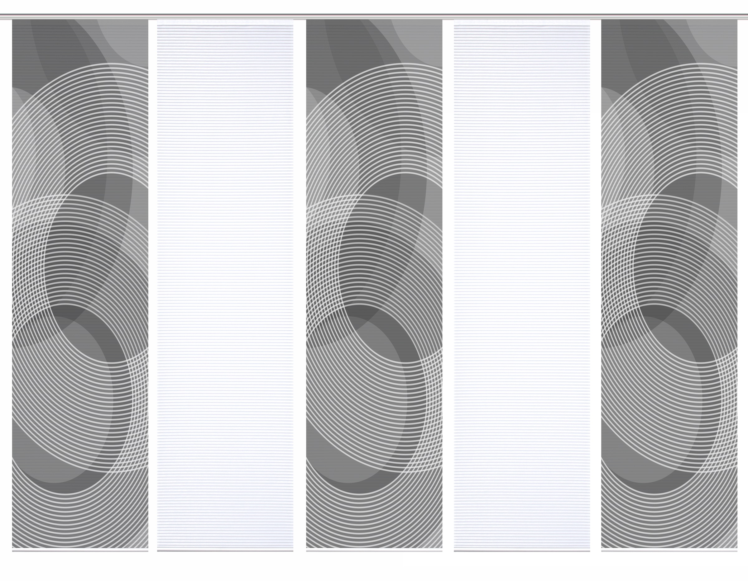 HOME in green Schiebegardine »AFONSO« Paneelwagen 5 Stk. tlg. SET DIGITALDRUCK,BAMBUSOPTIK RECYCELT