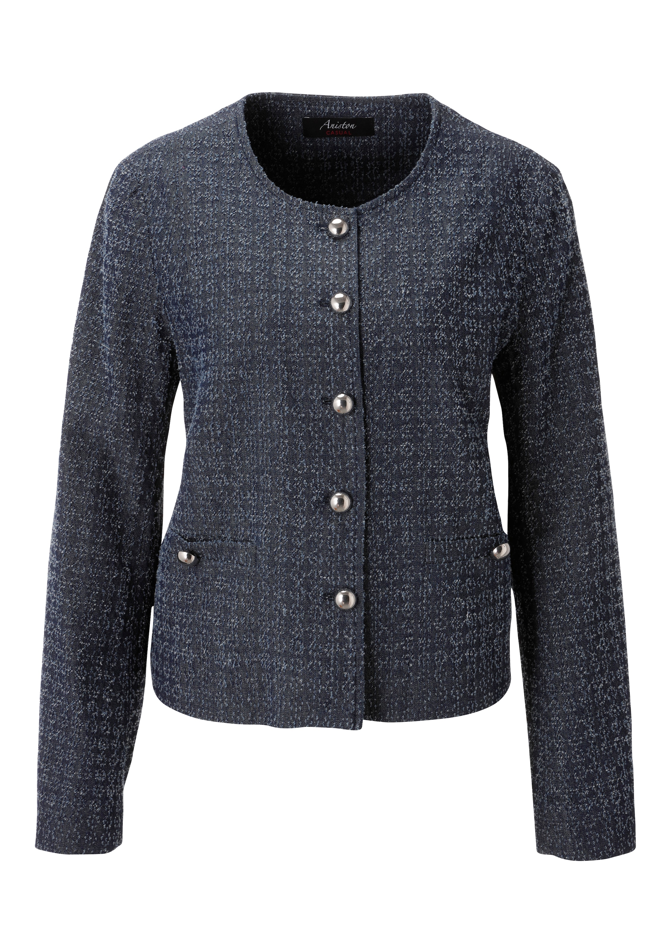 Aniston CASUAL Kurzblazer aus strukturiertem Denim-Jacquard - NEUE KOLLEKTION
