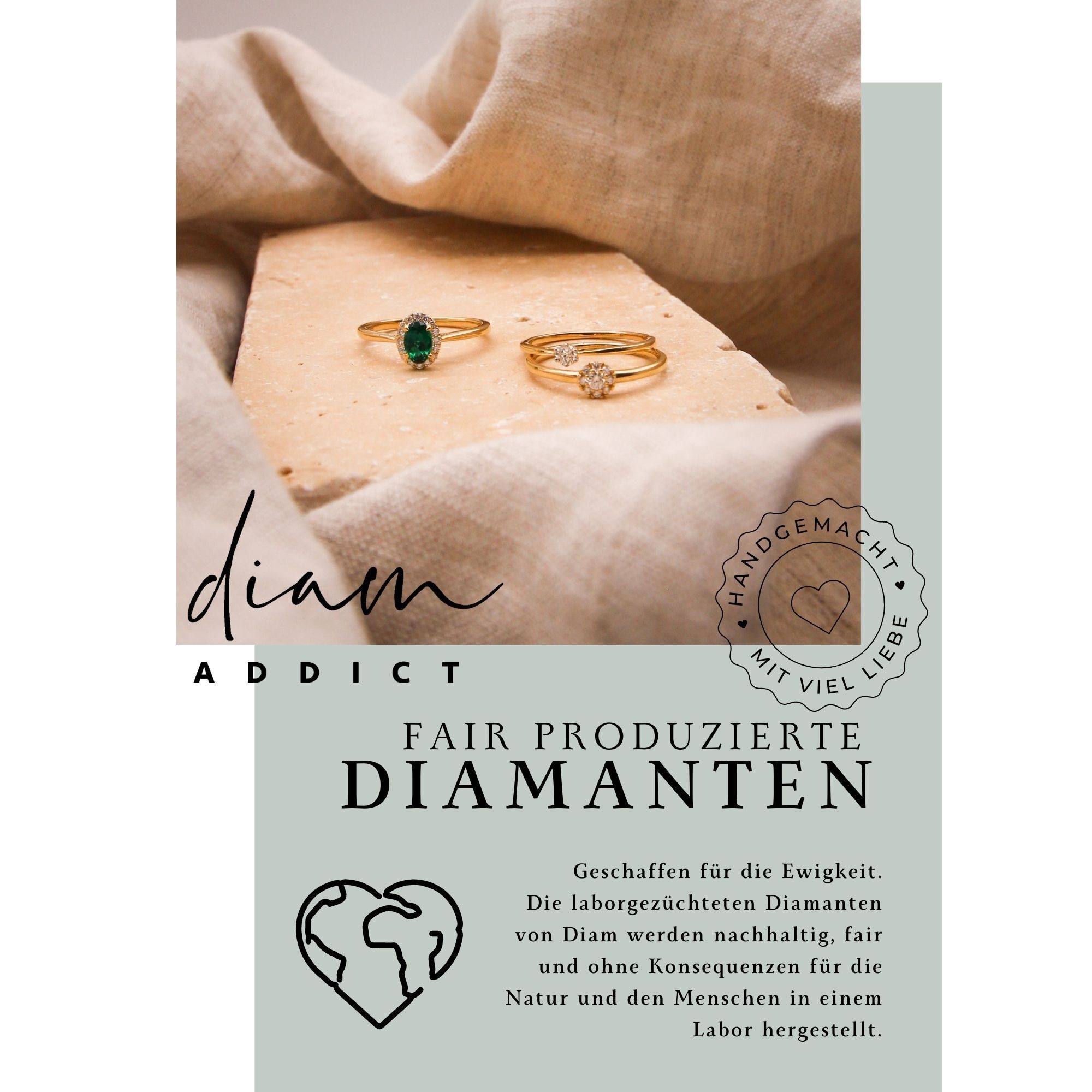 Diam Addict Fingerring »585 Gold mit im Labor gezüchteten synthetischen Diamanten 1,0ct.«