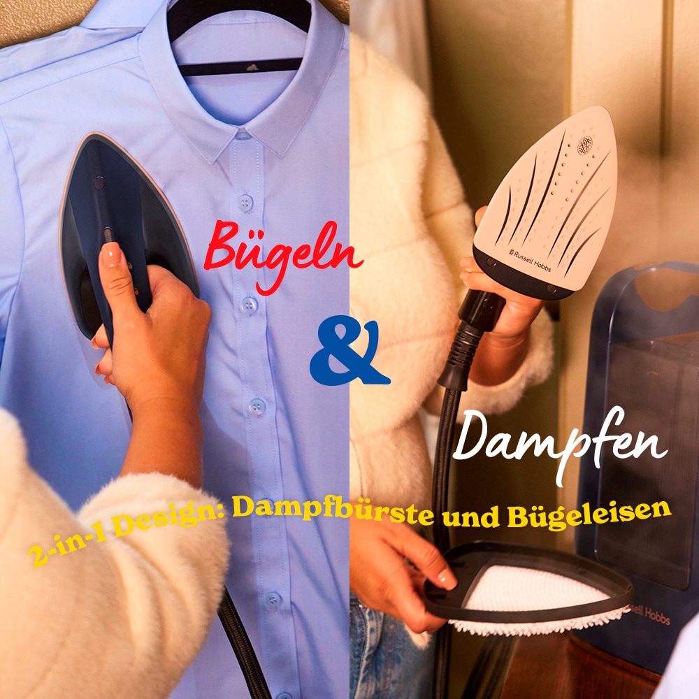 RUSSELL HOBBS Dampfbügeleisen »28550-56, VacuSteam Dampfbürste,« 1400 W 1.400 Watt, 30 g Dampfausstoß, mit Keramik-Bügelsohle, 3 Einstellungen