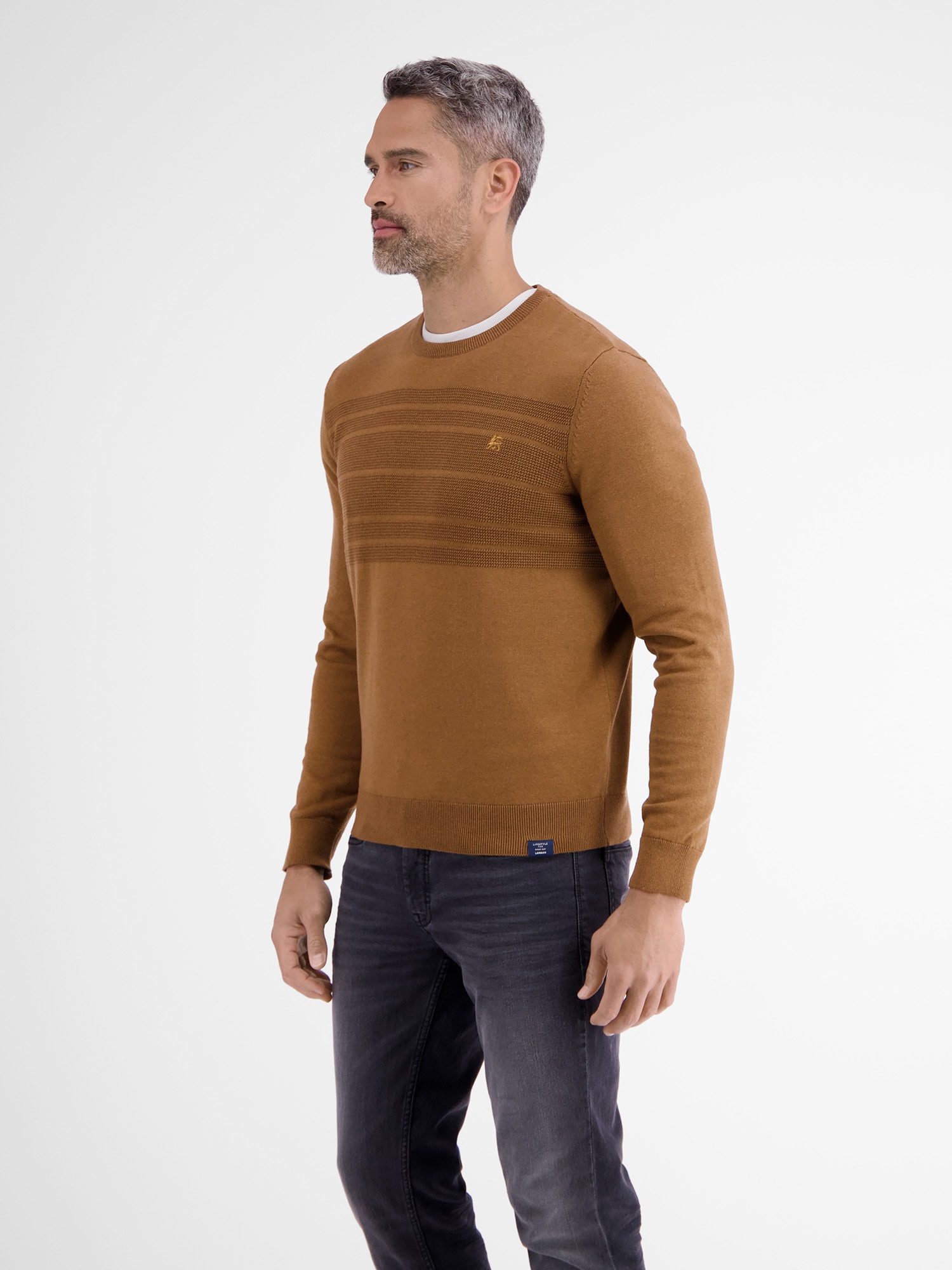 LERROS Strickpullover »LERROS Strickpullover, tonal gestreift«
