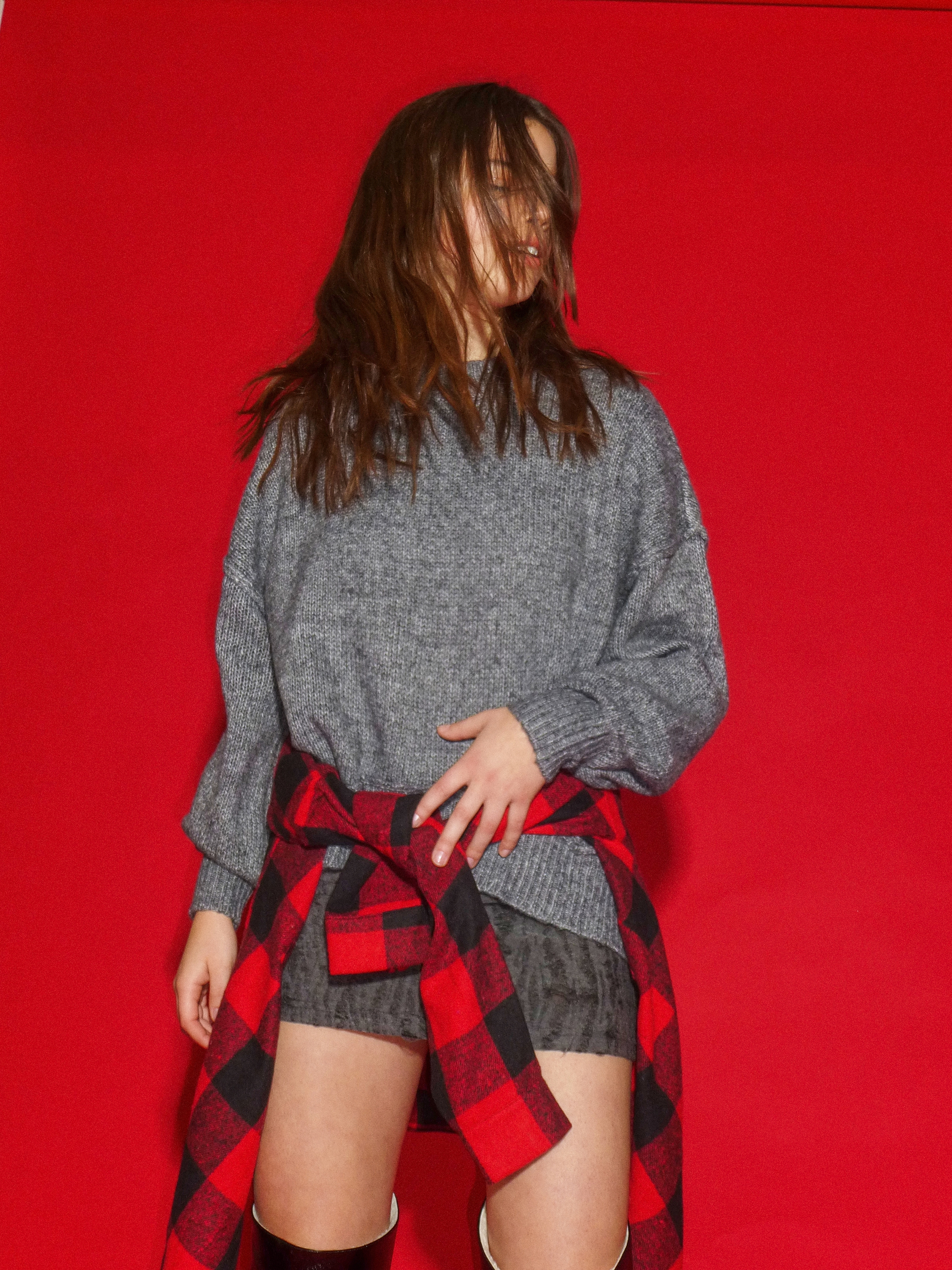 Noisy may Strickpullover »NMLUISA L/S O-NECK KNIT NOOS« Materialmix, loose fit, mit Wolle