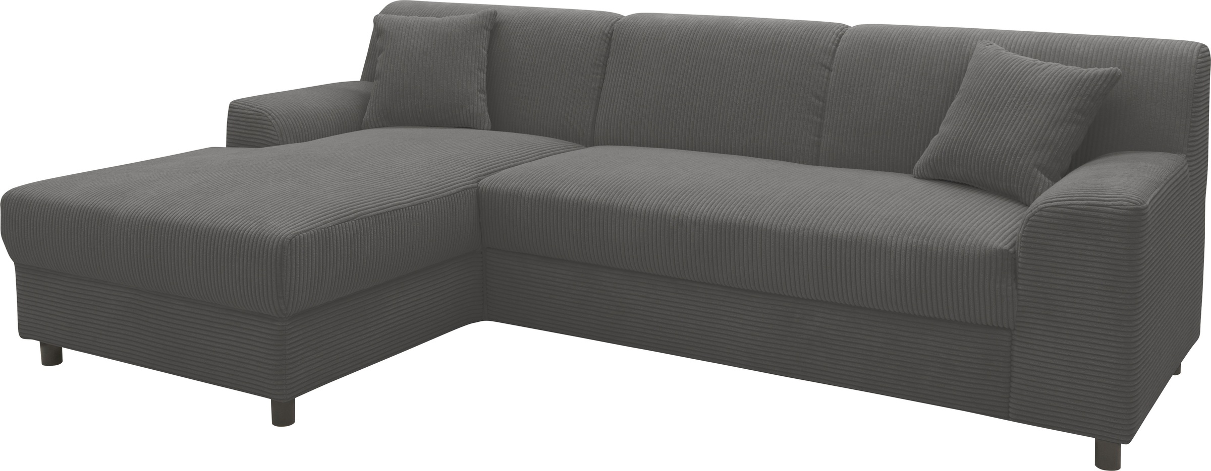 DOMO collection Ecksofa »Turah 2, L-Form, in Cord u. wasserabweisender Microfaser, Federkern«, B/T/H: 241/146/79 cm, incl. Zierkissen, wahlweise mit Bettfunktion
