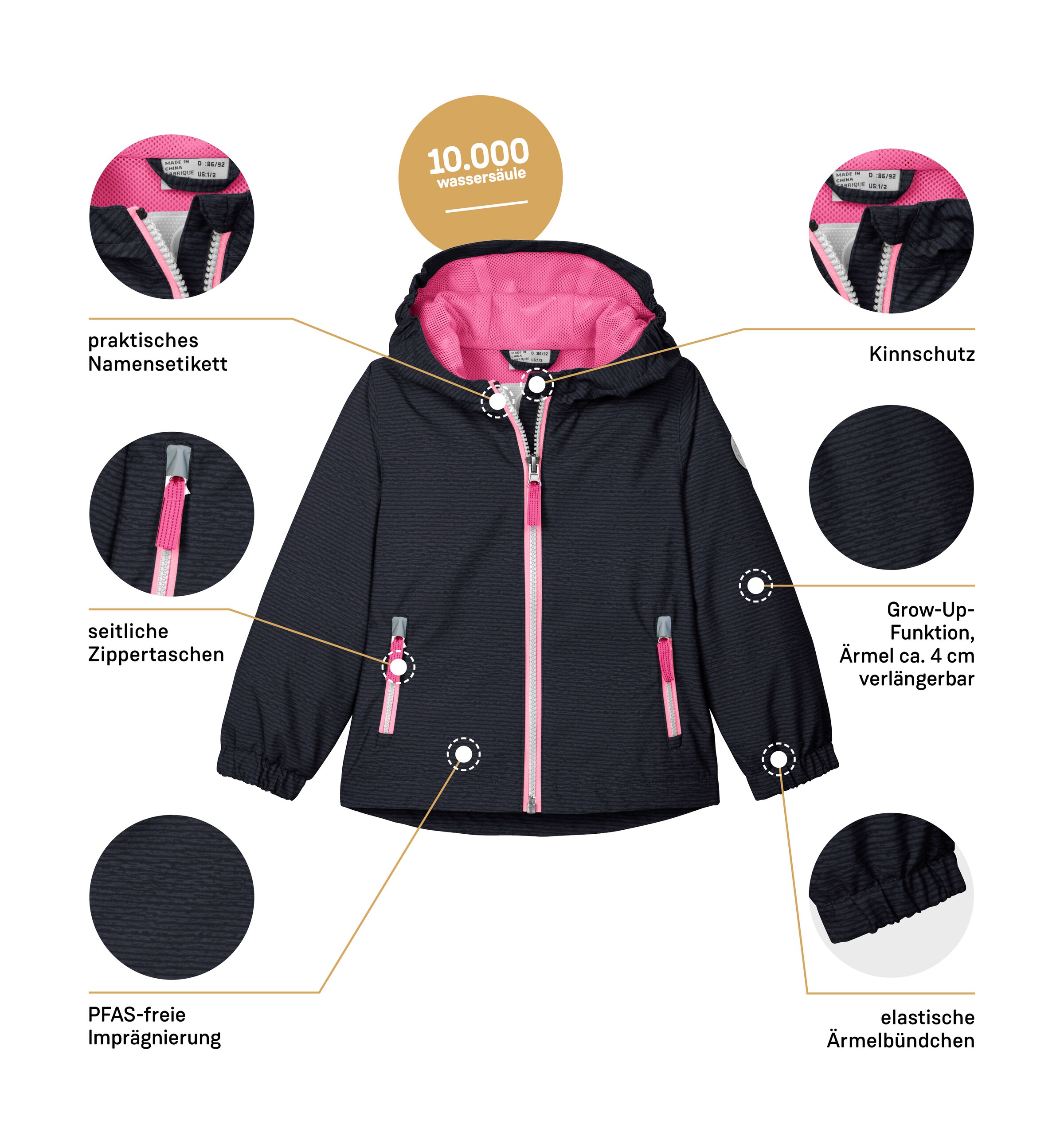 first instinct by killtec Funktionsjacke »FIOS 6 MNS JCKT«, Wasser- und winddichte Kinderjacke, verlängerbare Ärmeln, PFAS-frei