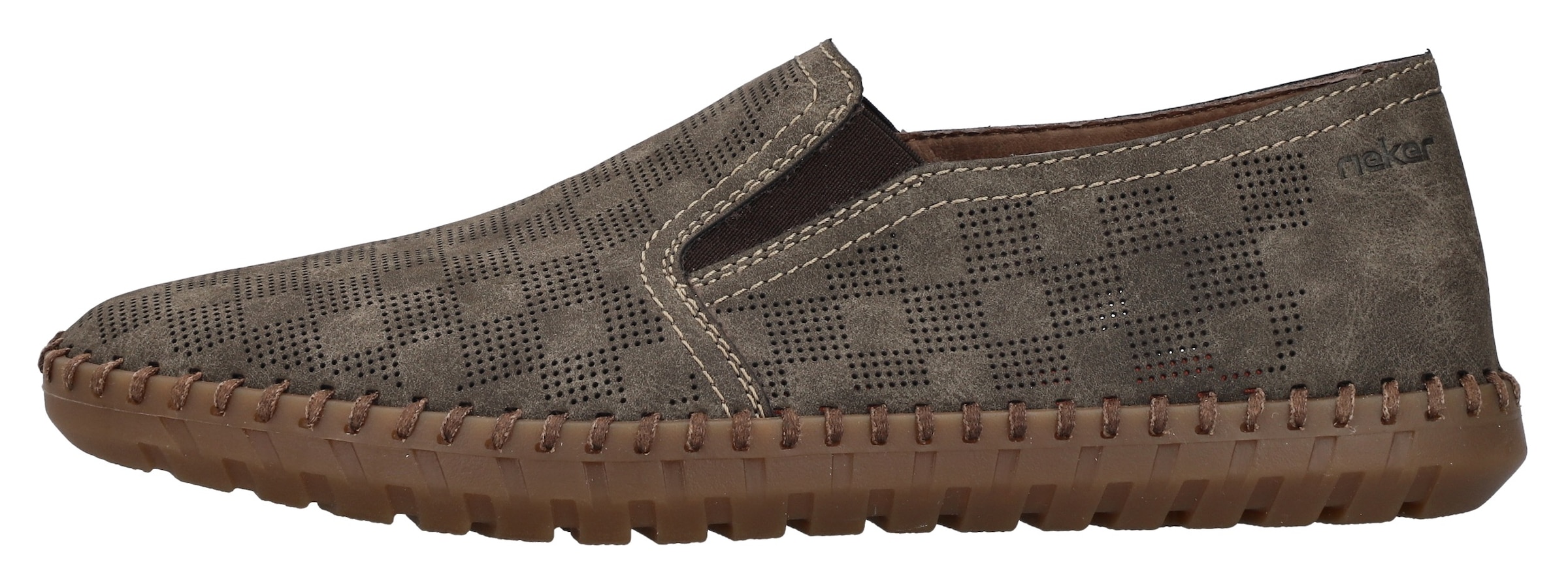 Rieker Slipper  , Loafer, Schlupfschuh, Casual-Slipper mit kleinen Stretcheinsätzen