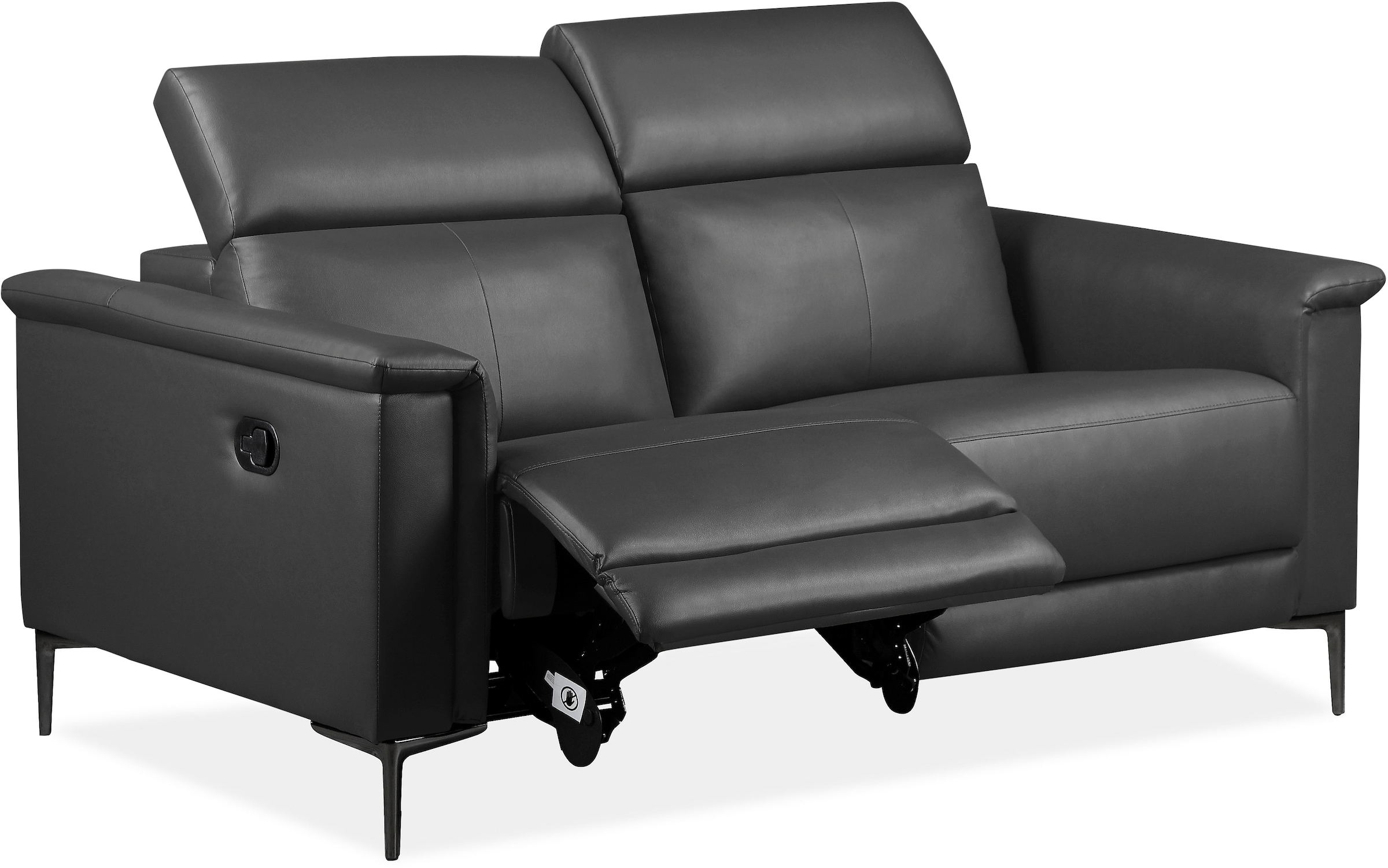 OTTO home 2-Sitzer »LUND,Naturleder, 160 cm, mit Relaxfunktion und Kopfteilverstellung« manuell od. elektrisch (m.USB-C), Federkern