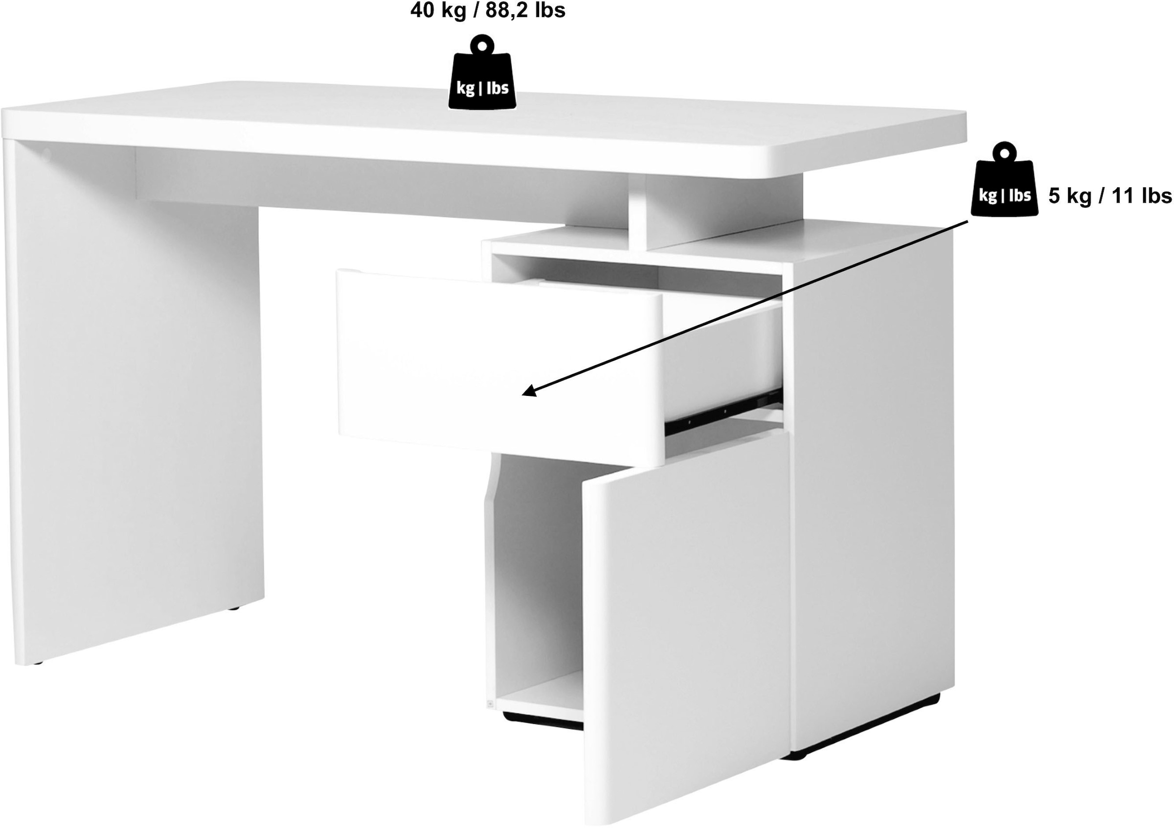 Jahnke Schreibtisch »CU-LIBRE 120«, platzsparender Arbeitsplatz