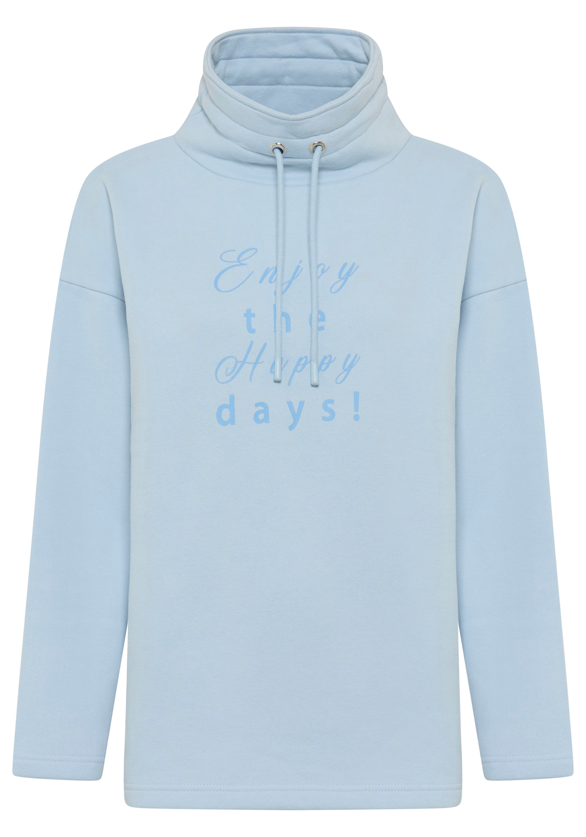 Laura Scott Longsweatshirt , casual Stil, hoher Stehkragen mit Kordelzug, hüftbedeckende Länge
