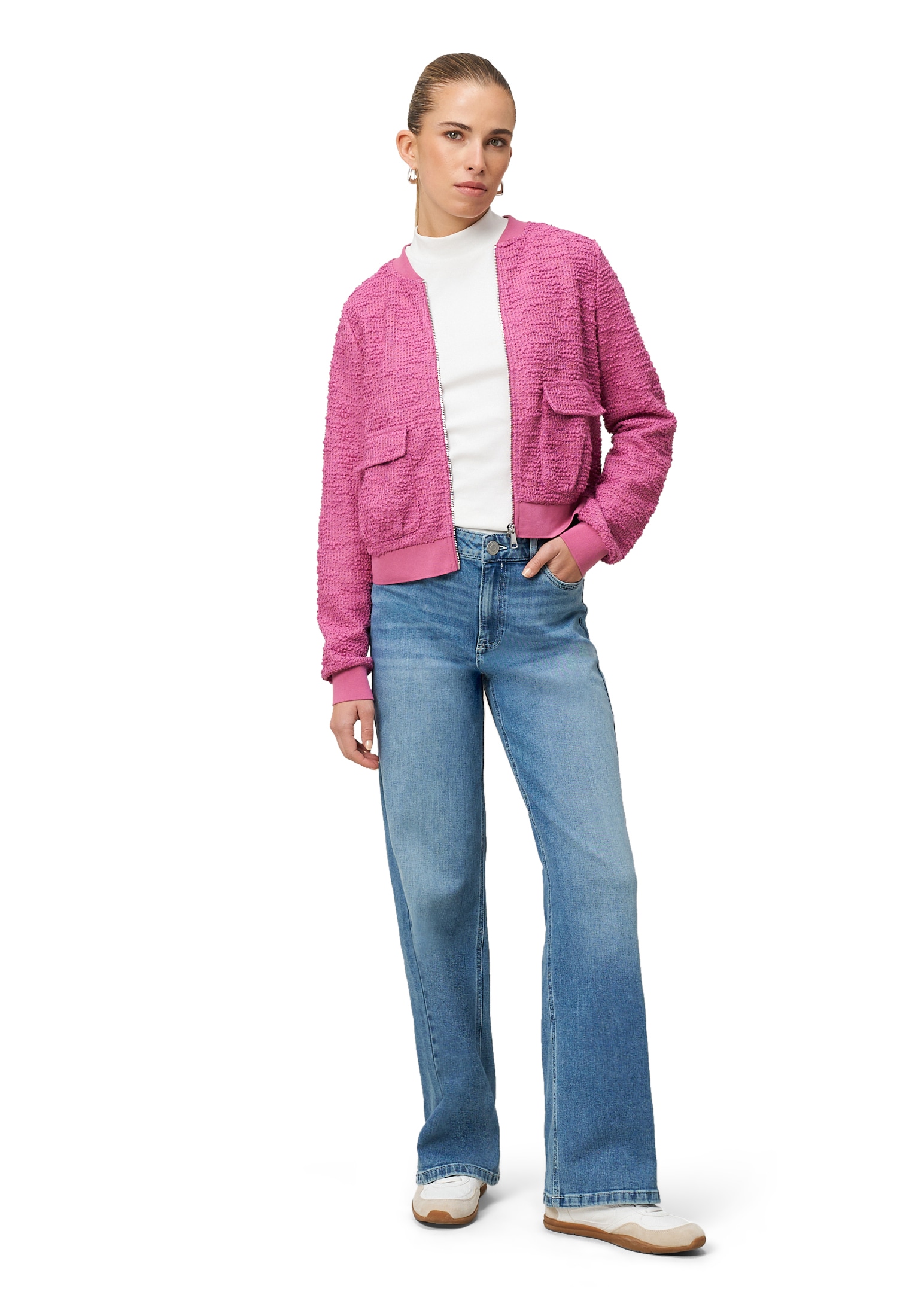 Zero Jackenblazer »Boucè Jacke mit Reißverschluss«