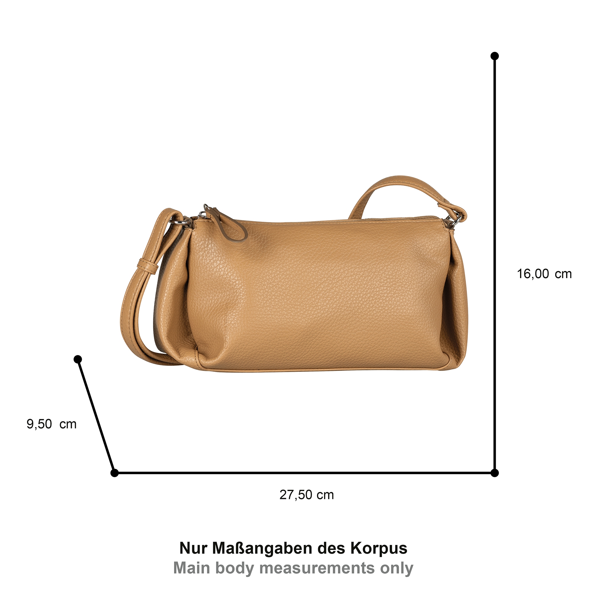 TOM TAILOR Umhängetasche »Cassia« leicht genarbtes Lederimitat mit ausgefeiltem Schnitt für viel Volumen