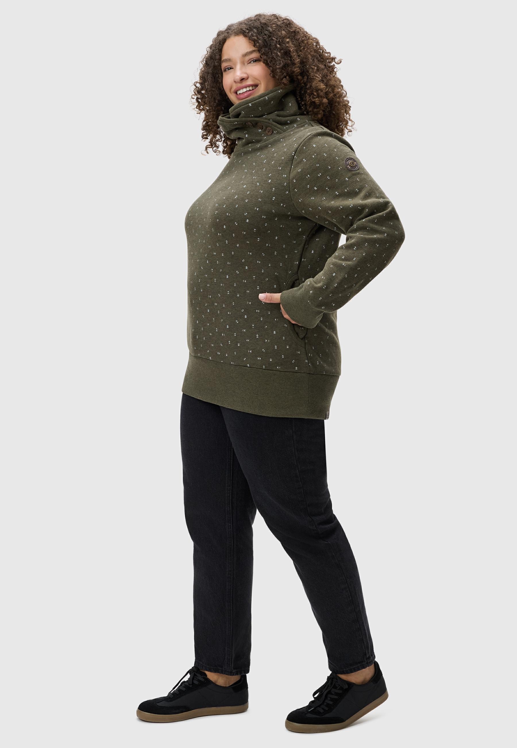 Ragwear Stehkragenpullover »Schalkragenpullover Angell Plus«, Nachhaltiger Damen Sweater mit Kaminkragen