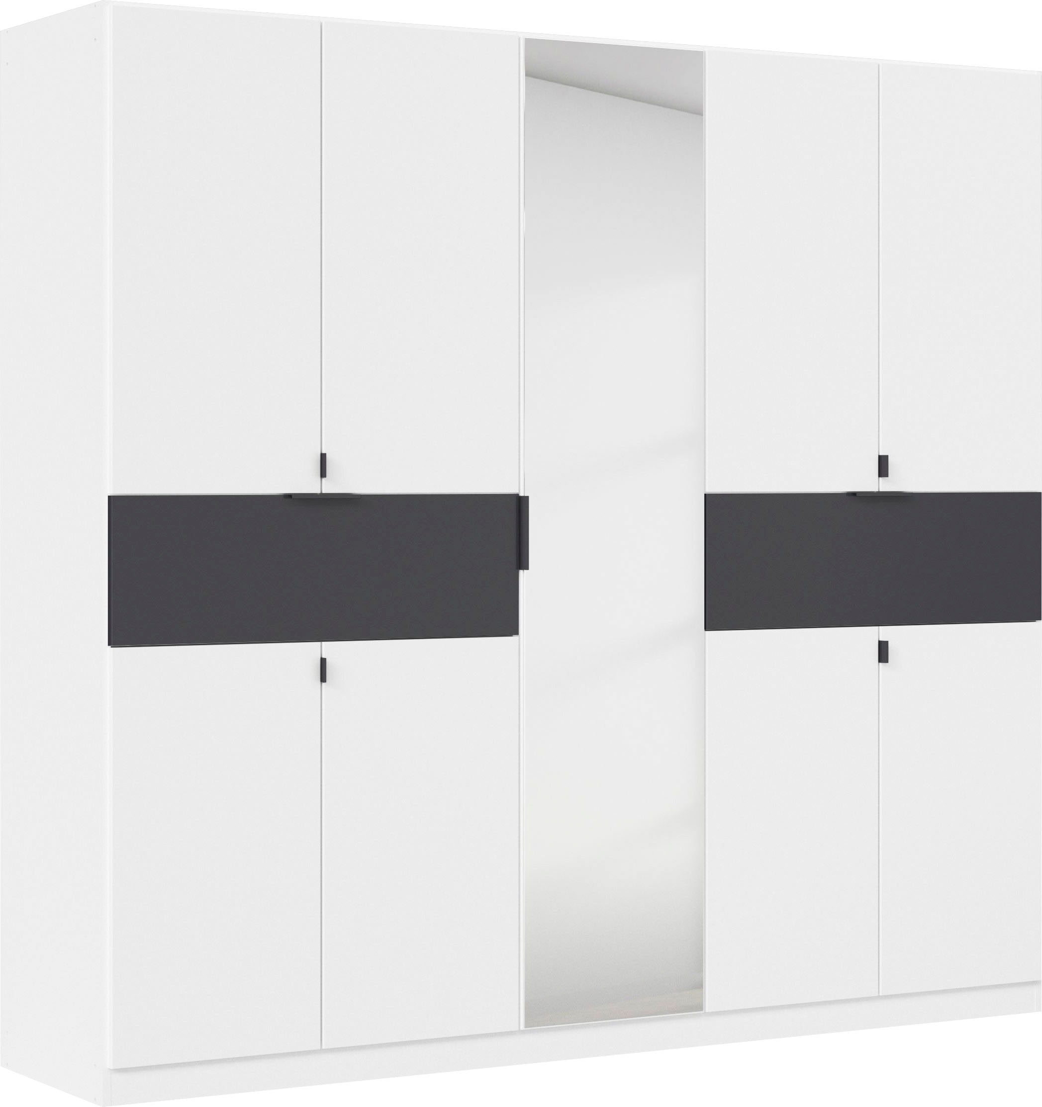 rauch Drehtürenschrank "Kleiderschrank Schrank Garderobe Wäscheschrank TICAO" Schubladen in der Höhe variabel positionierbar, mit 2 geräumigen Schubladen, viel Stauraum MADE IN GERMANY