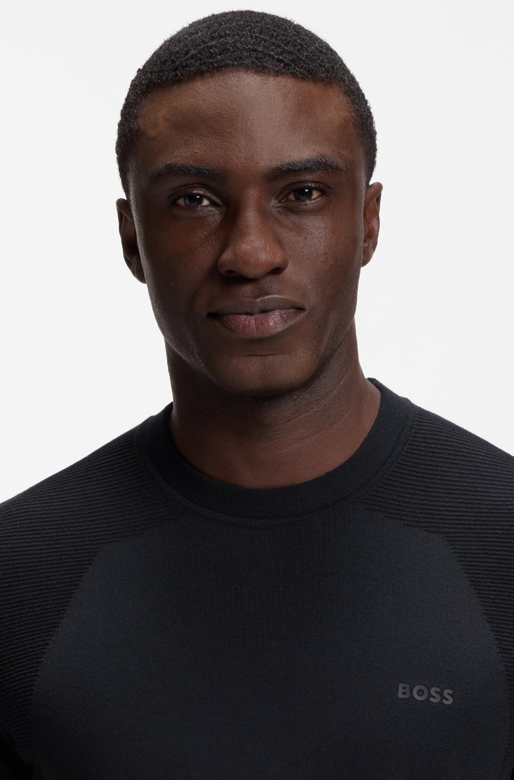 BOSS GREEN Kurzarmpullover »KN_Momentum-Lite TS« Kurzarm, Regular Fit, Baumwollmischung