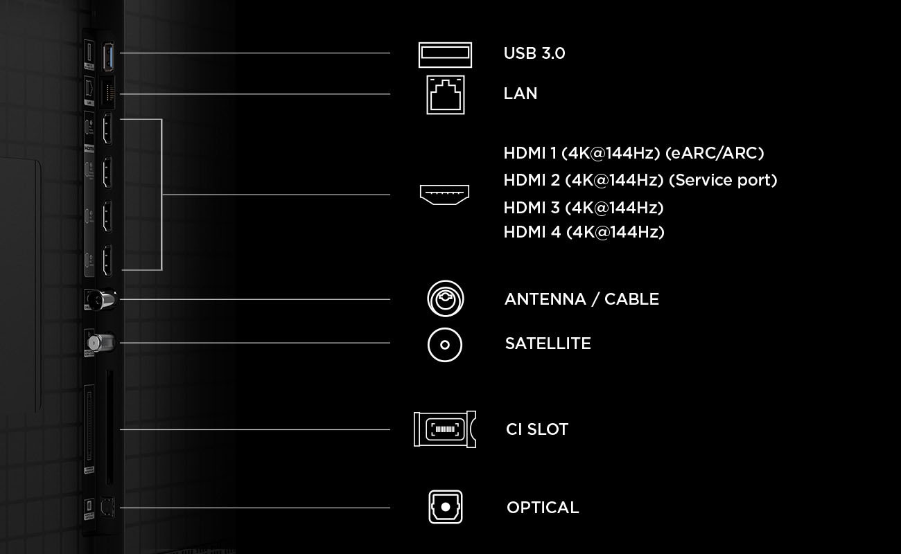 TCL Mini-LED-Fernseher »75C8LX1« 189 cm/75 ″ SQD-Mini LED, HDR 6000 Nits, 100%BT.2020, 144Hz, AiPQ Pro,Dolby Vision