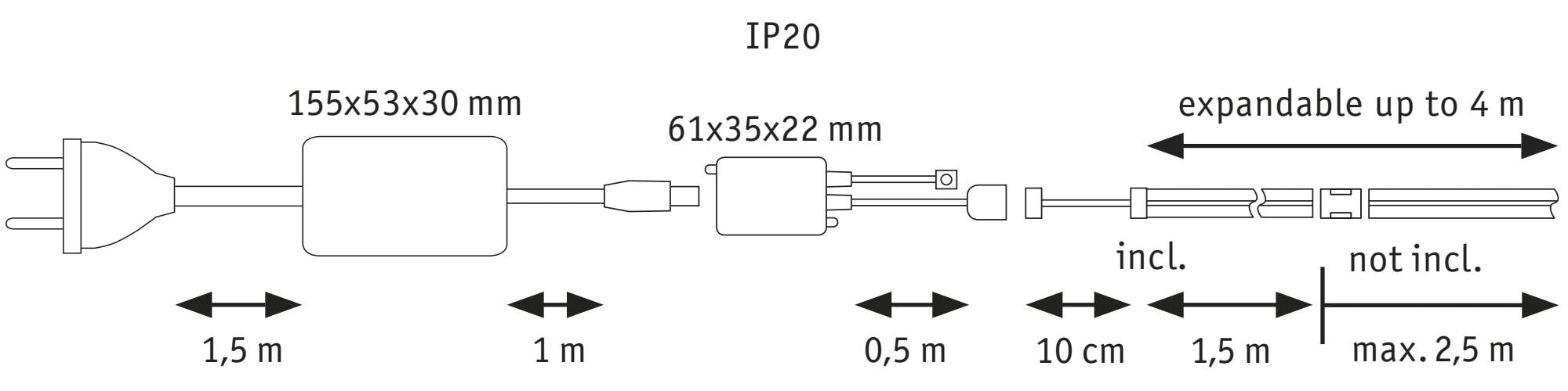 Paulmann LED-Streifen »MaxLED 1000 LED Strip Full-Line COB Basisset« Memoryfunktion, Farbwechsler, Farbsteuerung, Dimmer