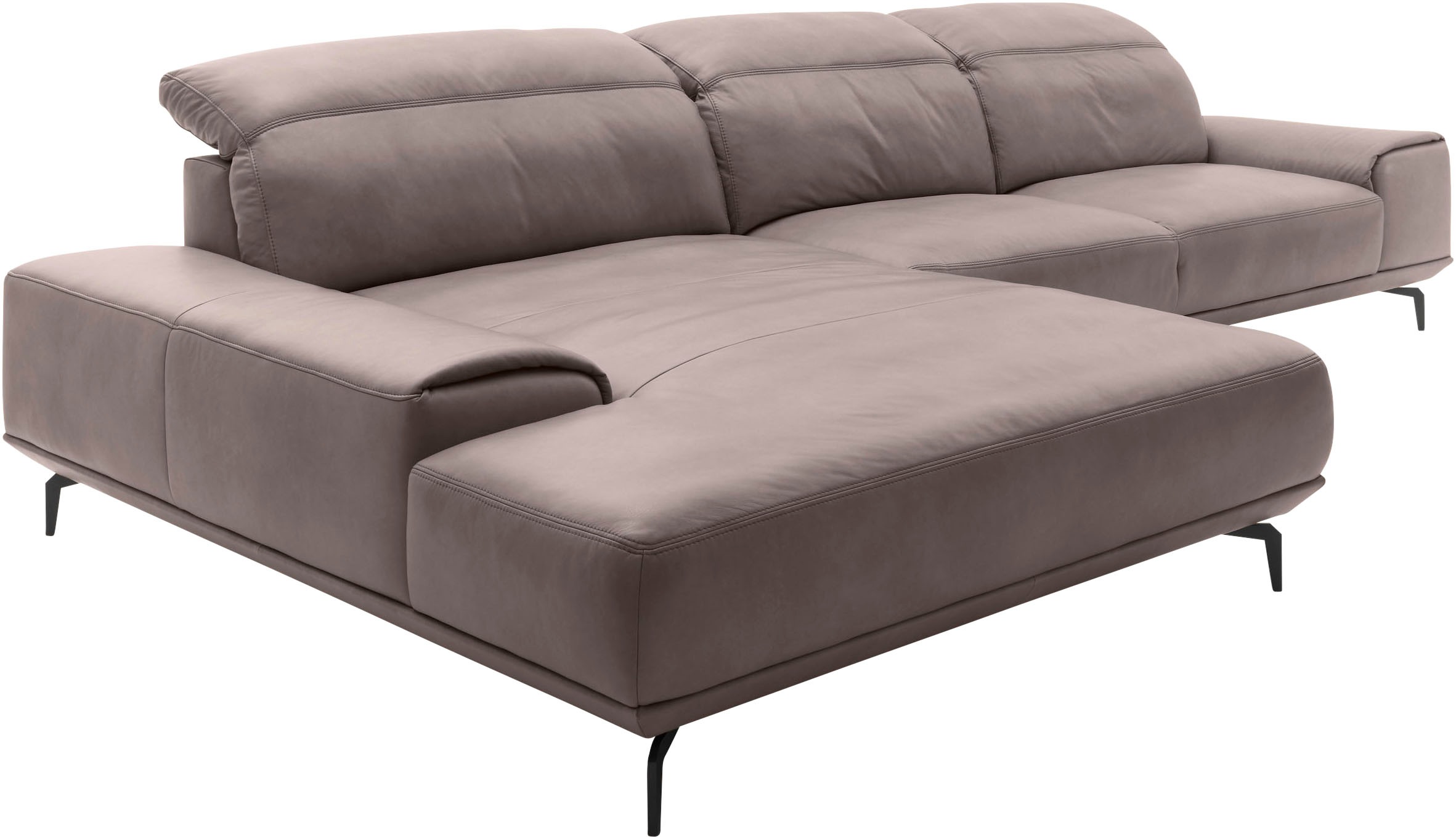 Musterring Wohnlandschaft »MR 2490«, Fuß Schwarz, Sitzhöhe 46cm, wahlweise mit Funktionen, Maße 342x207 cm