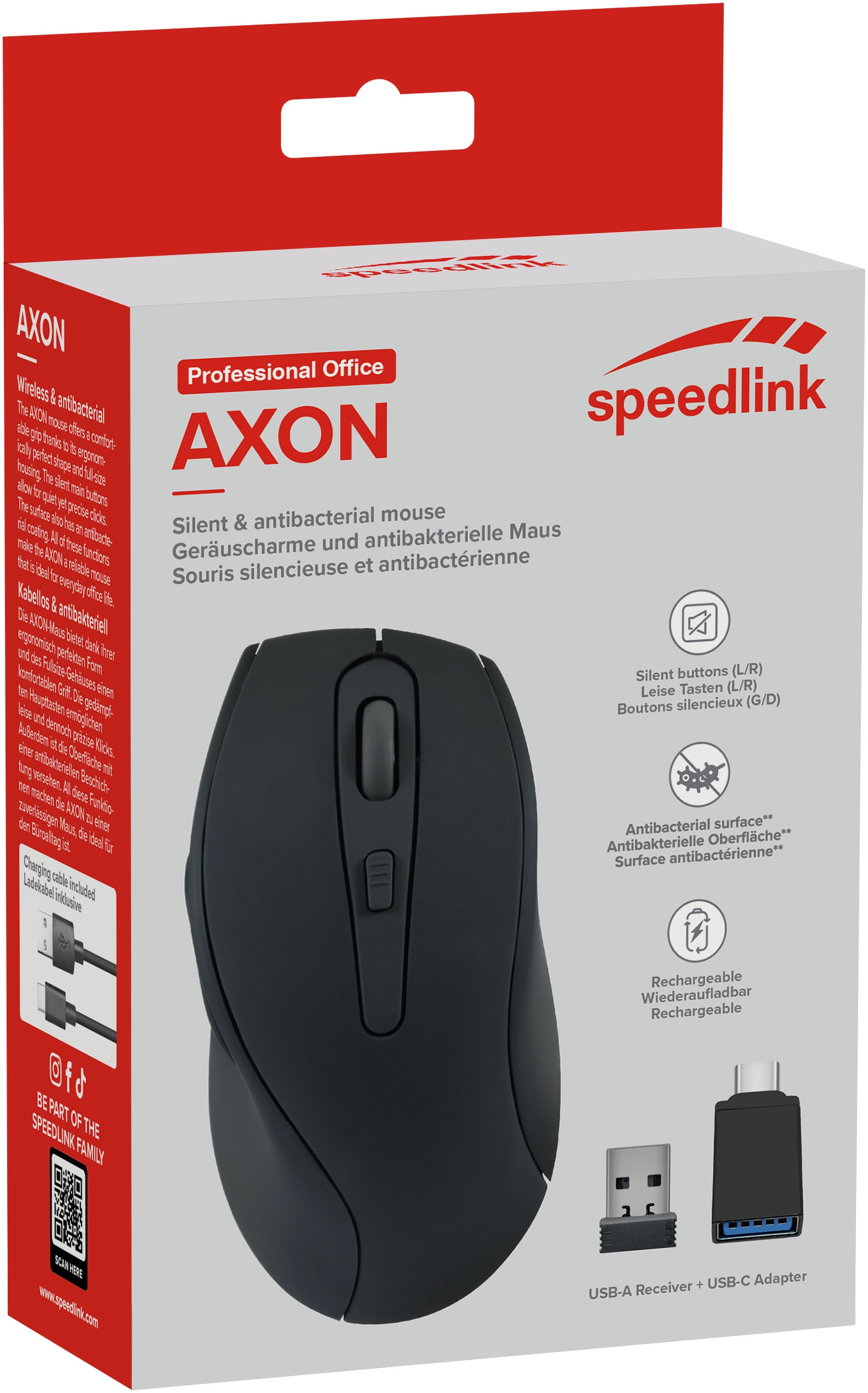 Speedlink Maus »AXON«, USB, kabellos & antibakteriell