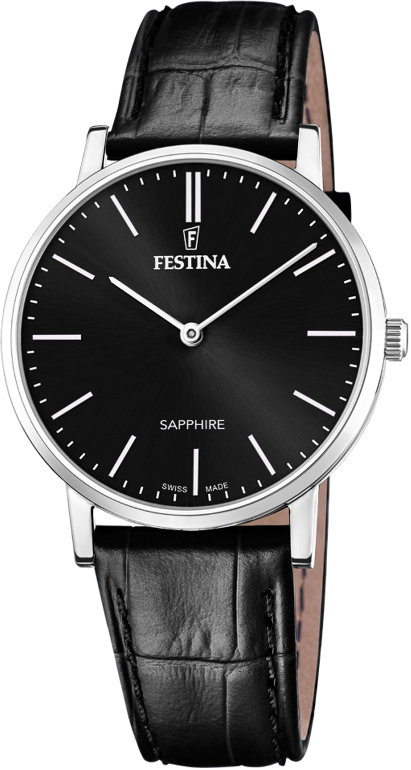 Festina Quarzuhr »Festina Swiss Made, F20012/4«, Armbanduhr, Herrenuhr, Saphirglas, Swiss Made