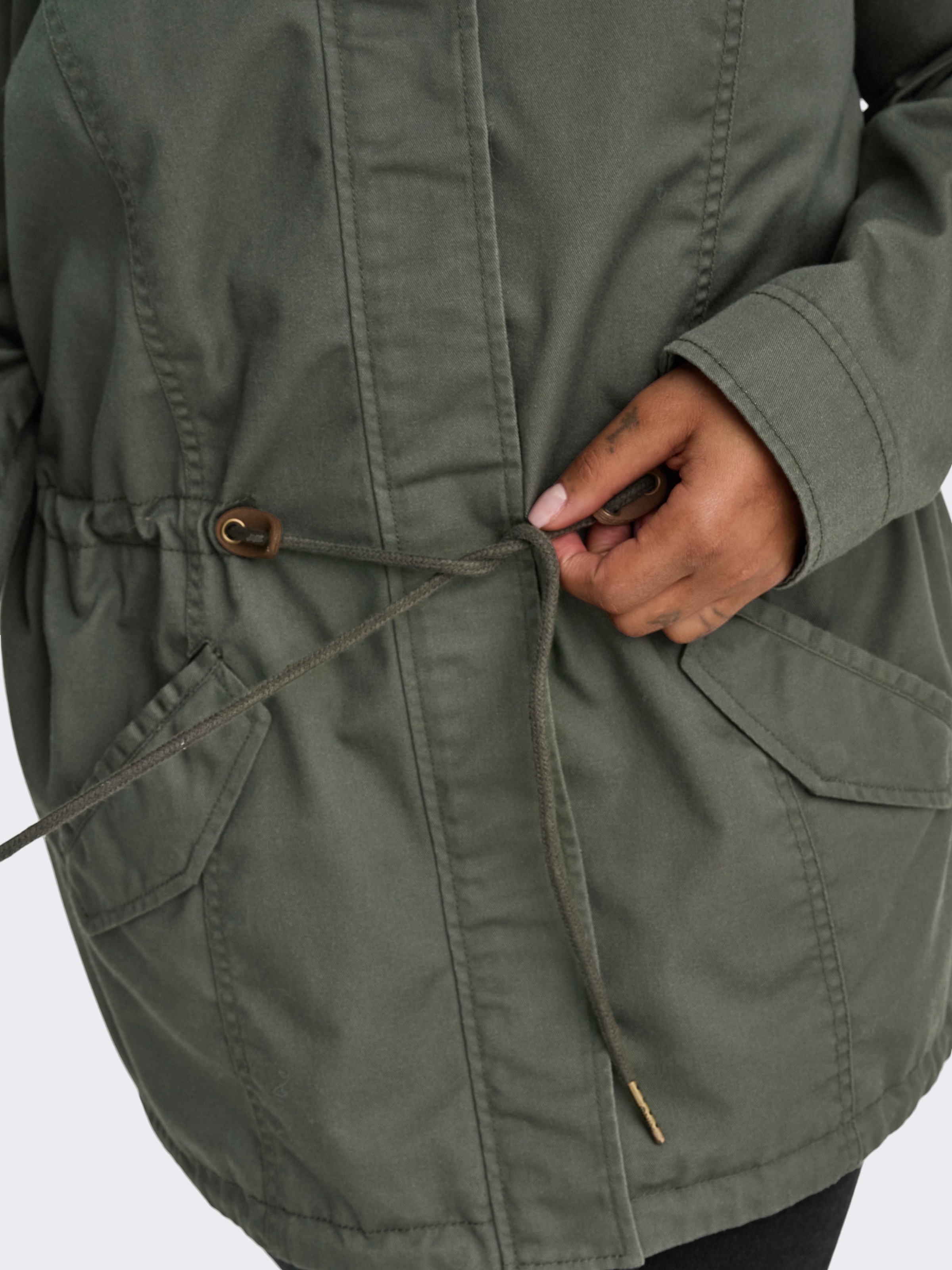 ONLY CARMAKOMA Parka »CARLORCA SPRING CANVAS PARKA OTW NOOS« mit Kapuze