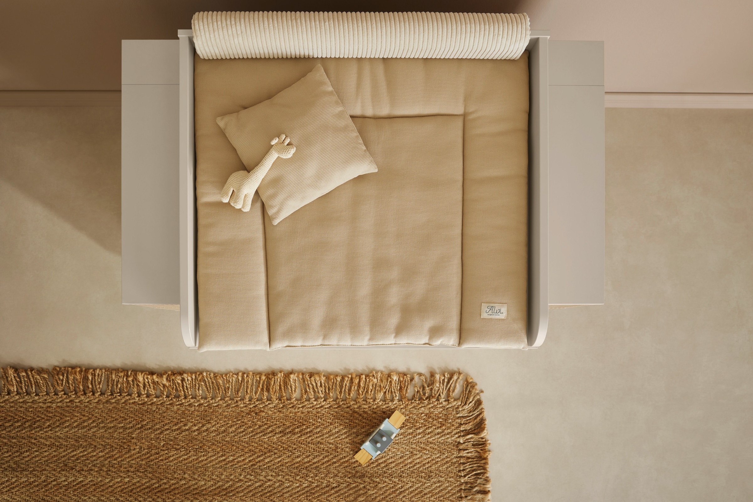 PAIDI Wickelaufsatz »JONTE in Beige, zur Erweiterung der Kommode« Wickelauflage aus Holz, mit gerundeten Kanten