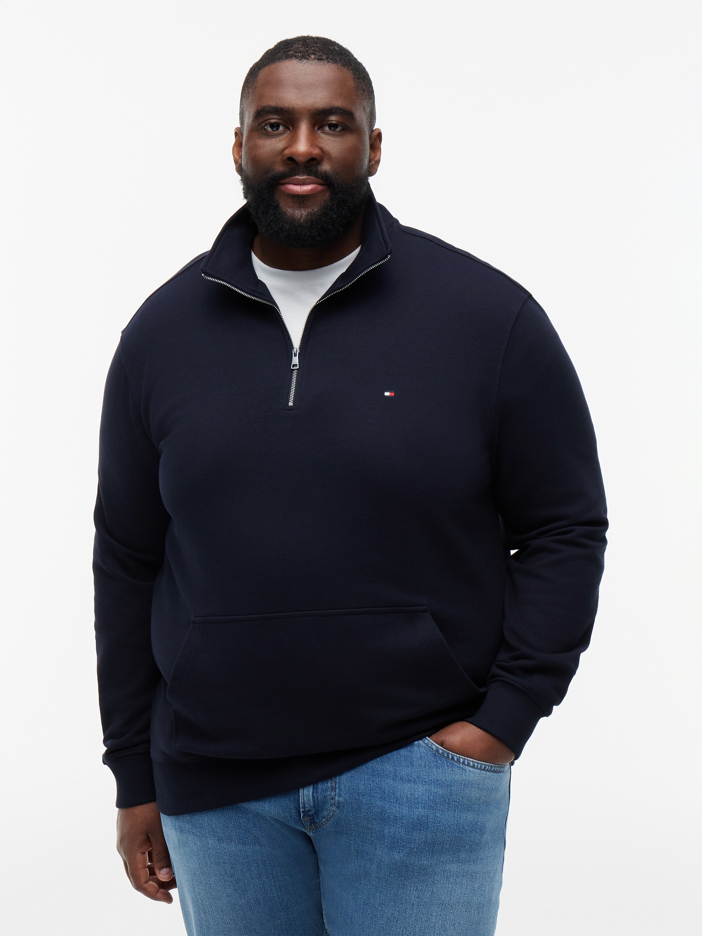 Tommy Hilfiger Big & Tall Sweatshirt »BT-ESSENTIAL TERRY NEW 1/4 ZIP«, Große Größen
